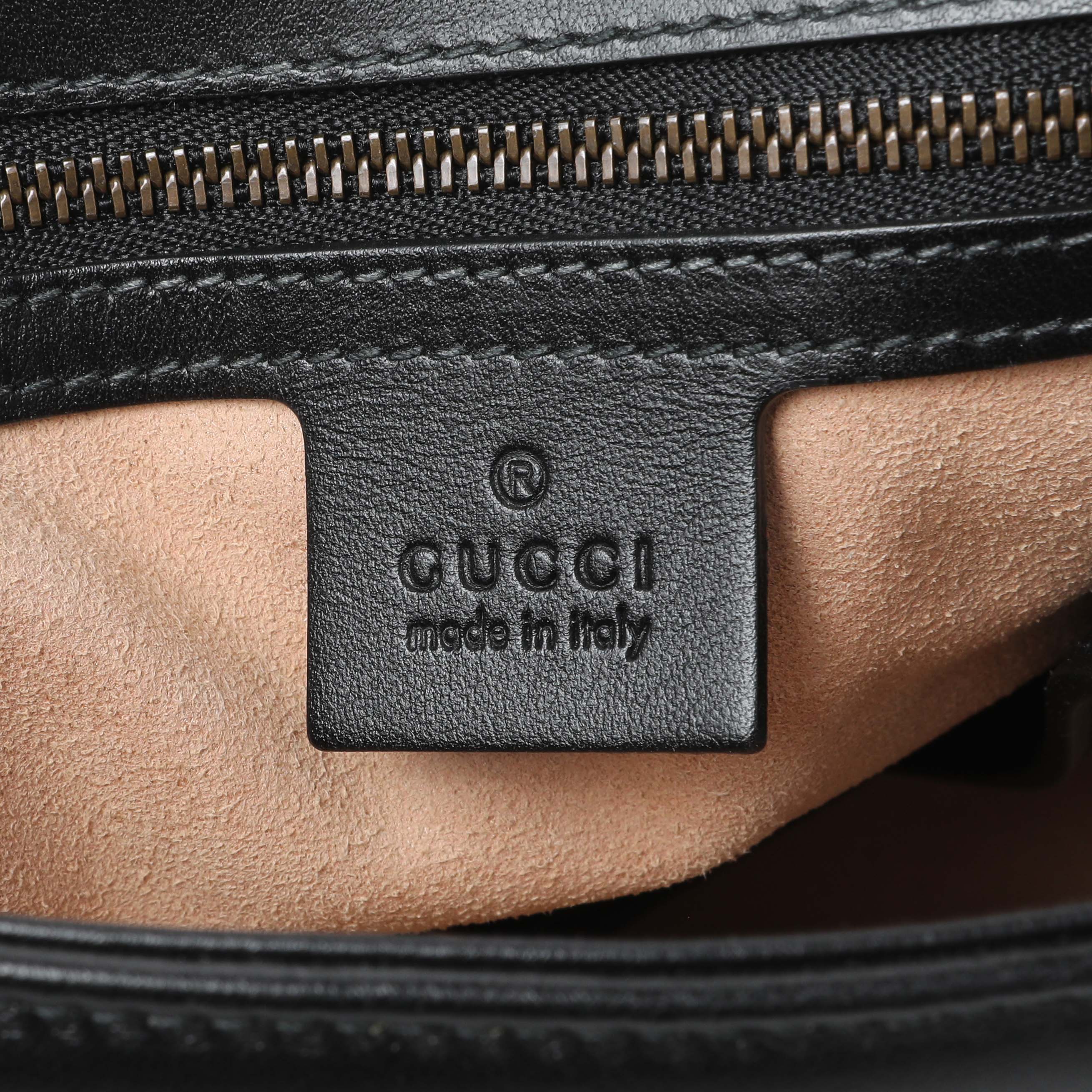 Gucci Black Calfskin Matelasse Small GG Marmont Top Handle Shoulder Bag - Image 5