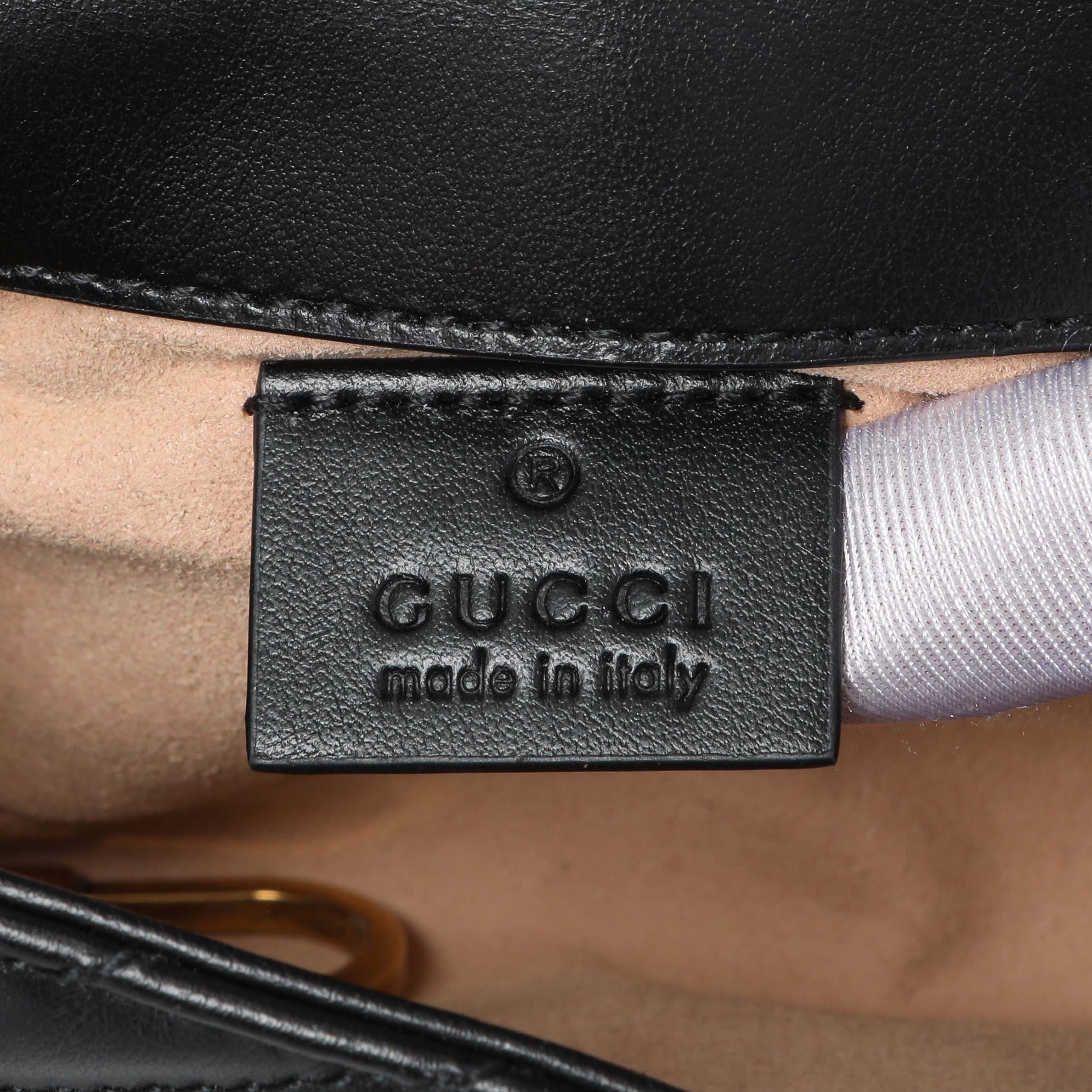 Gucci Black Calfskin Matelasse Super Mini GG Marmont - Image 5