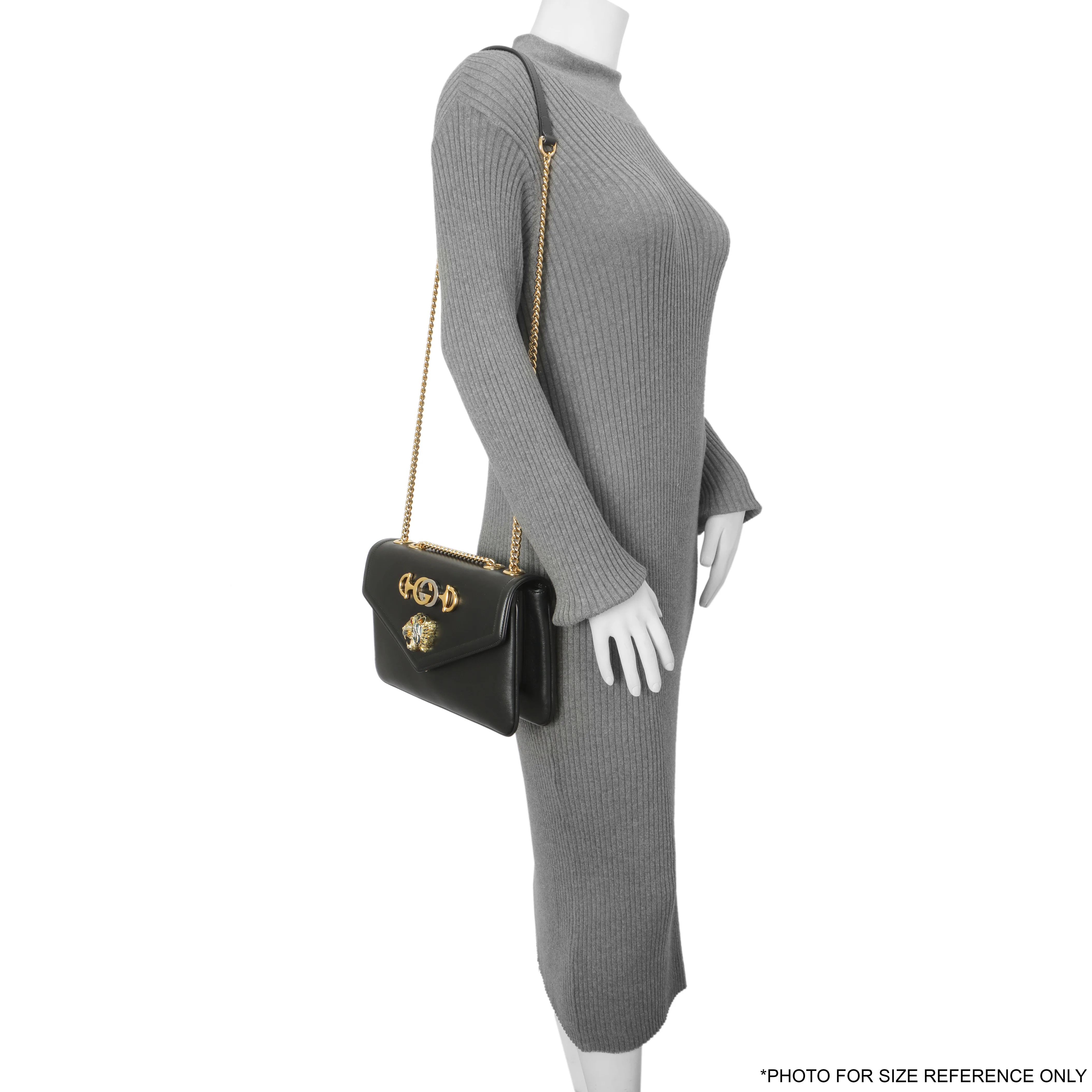 Gucci Black Calfskin Medium Rajah Shoulder Bag - Image 8