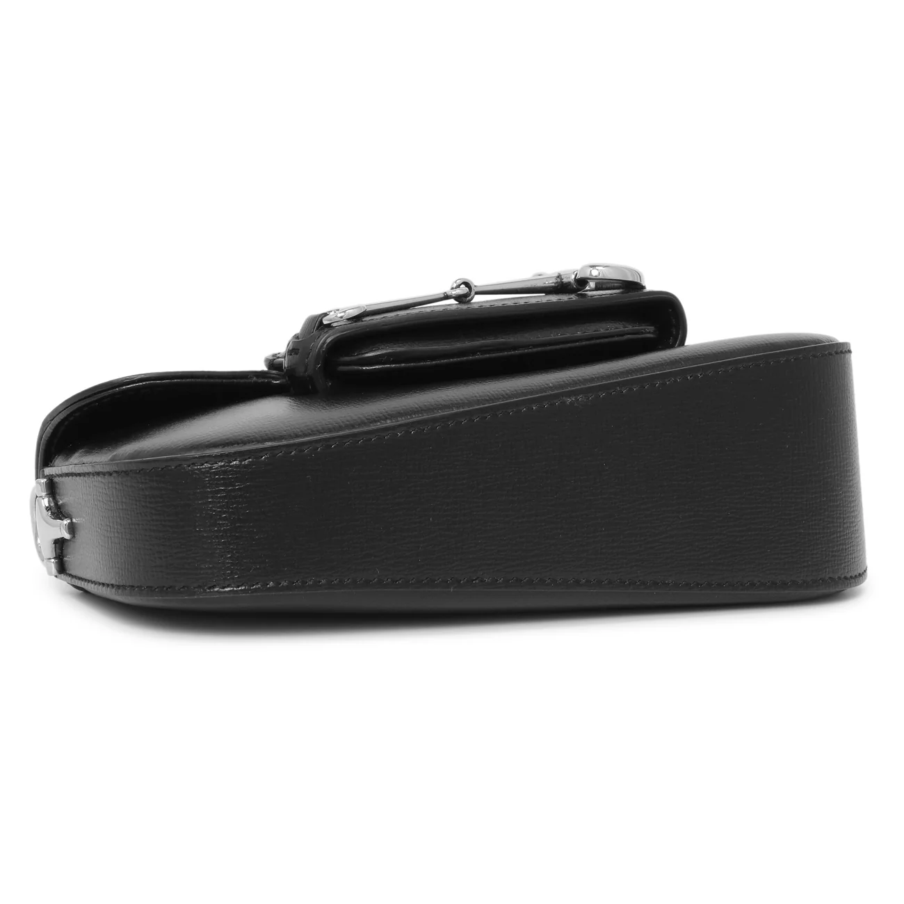 Gucci Black Calfskin Mini Horsebit 1955 Asymmetric Shoulder Bag - Image 3