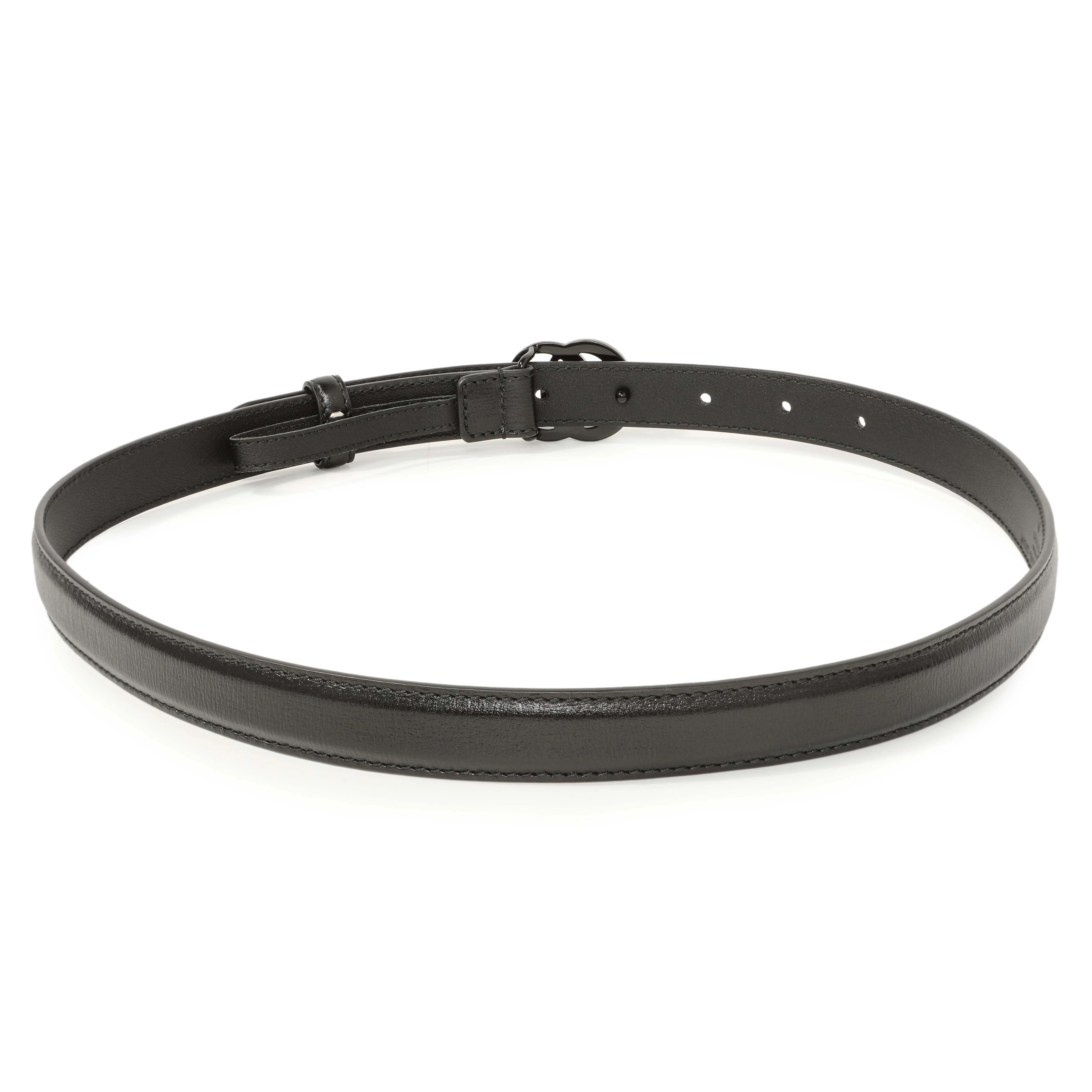 Gucci Black Calfskin Monochrome Double G 20mm Belt - Image 2