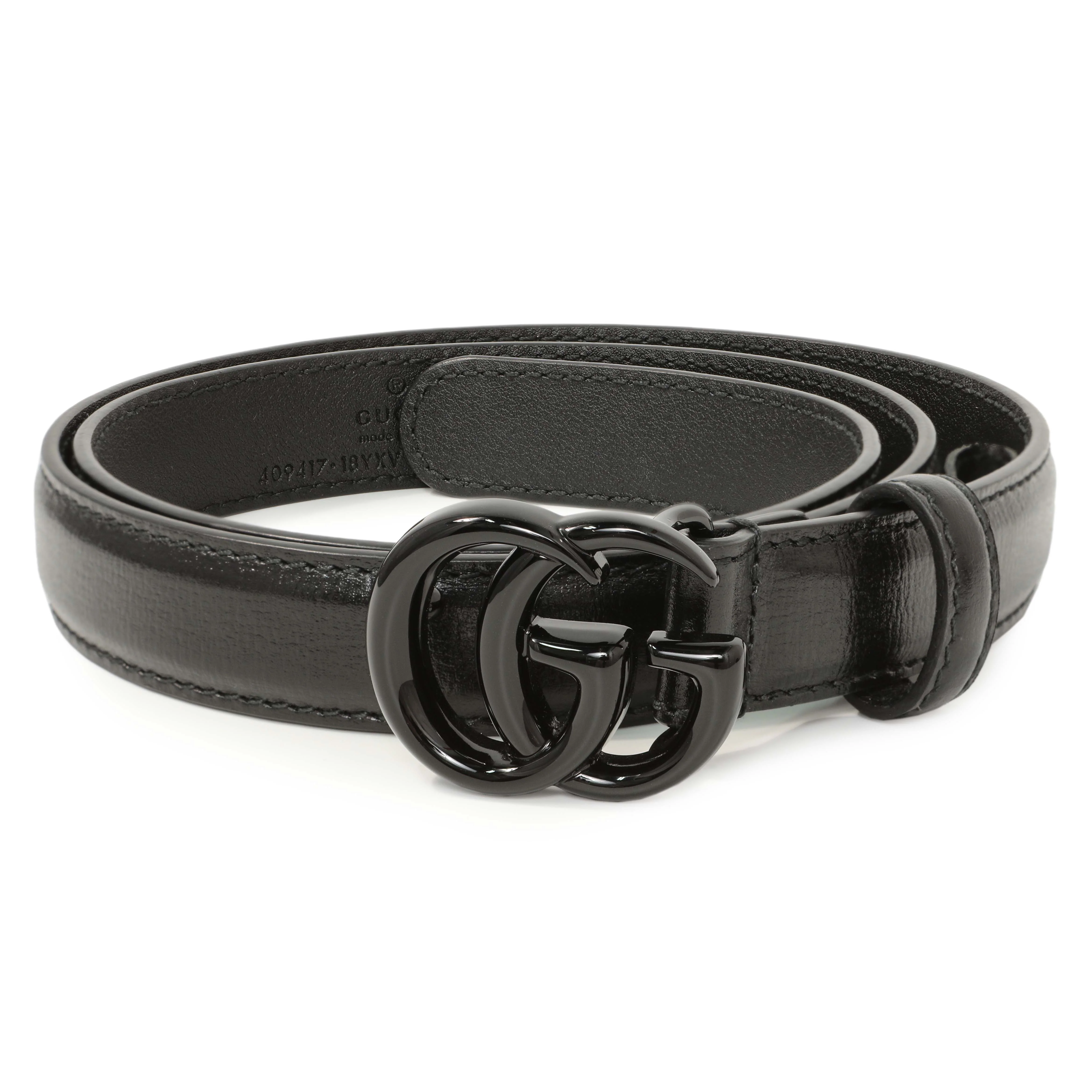 Gucci Black Calfskin Monochrome Double G 20mm Belt - Image 3