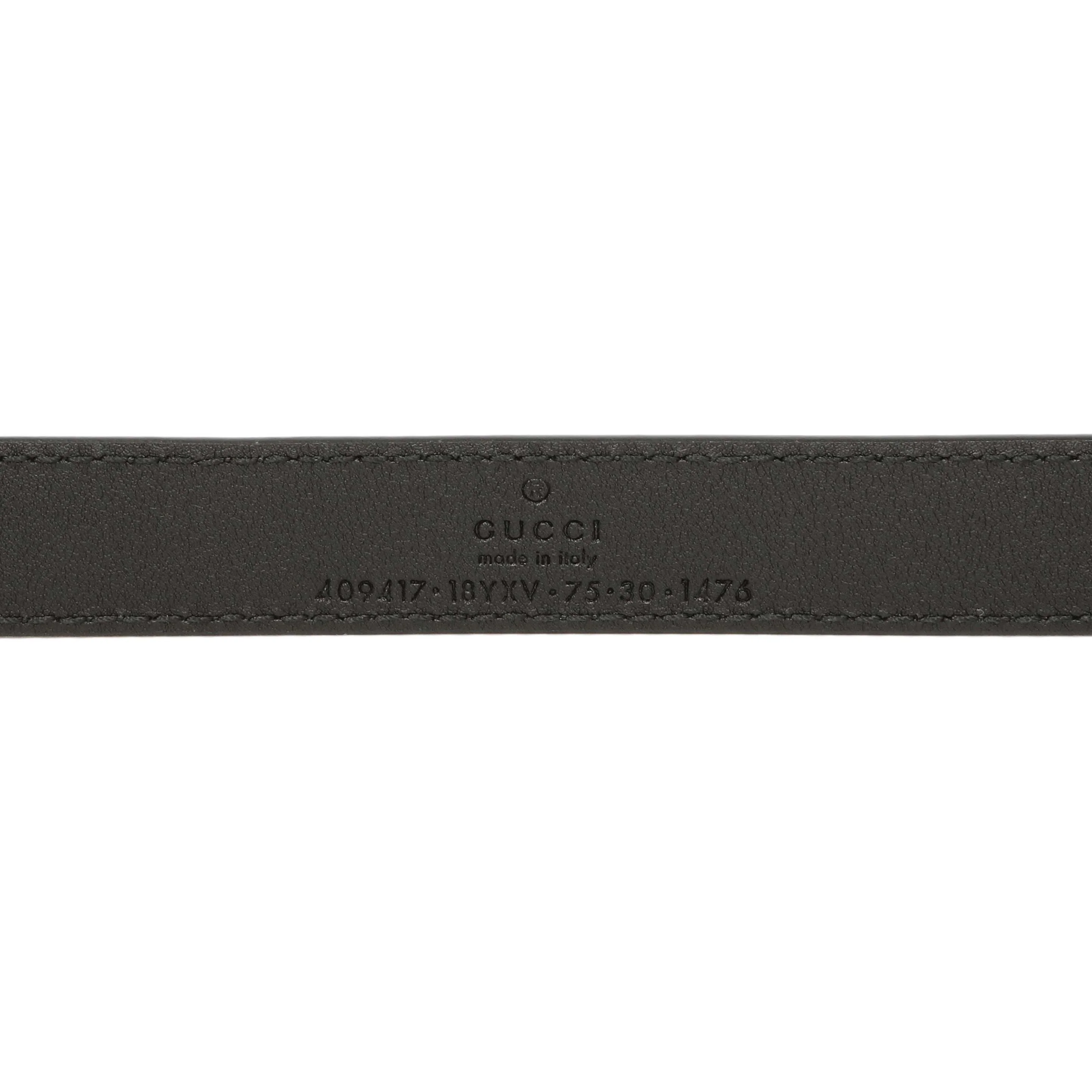 Gucci Black Calfskin Monochrome Double G 20mm Belt - Image 4