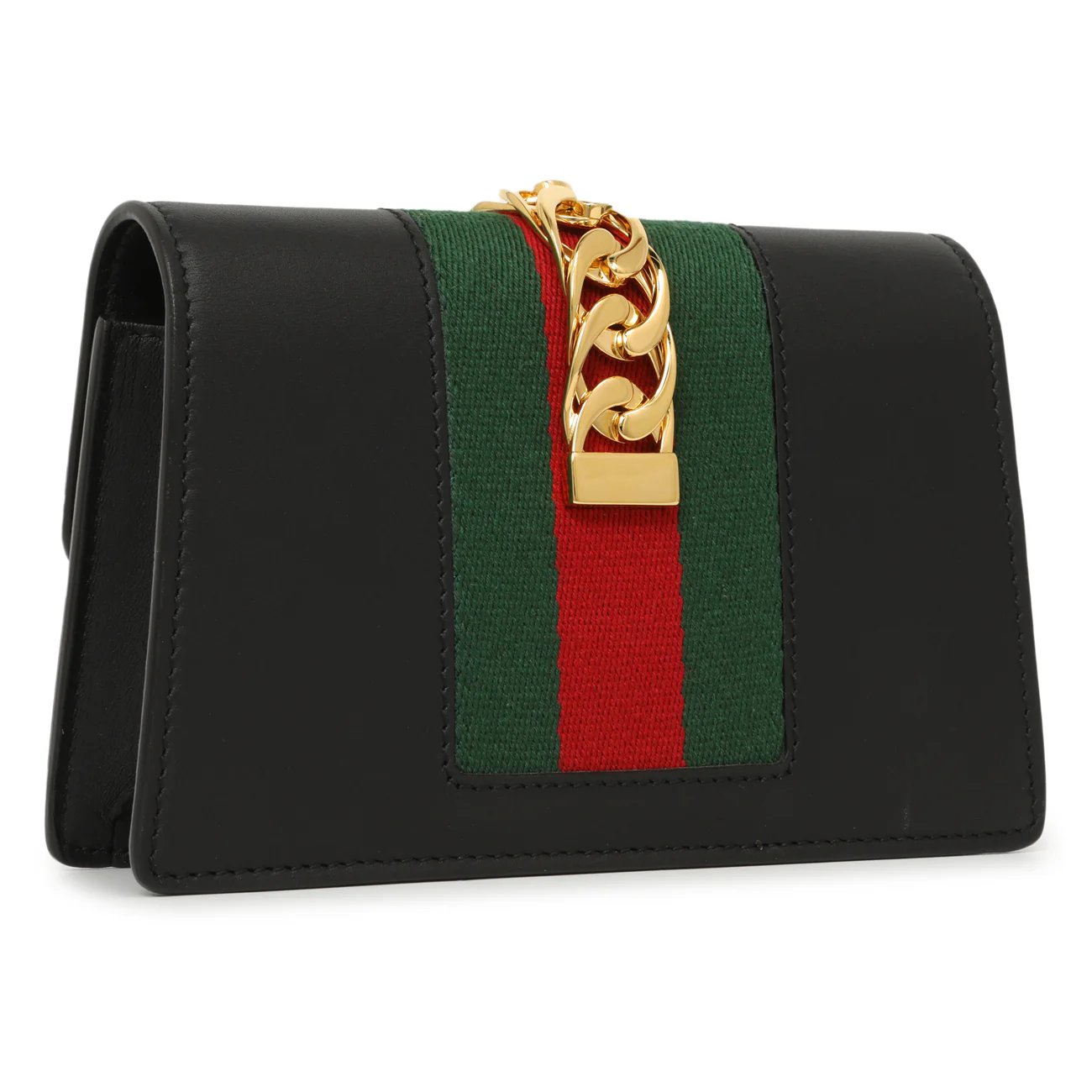 Gucci Black Calfskin Super Mini Sylvie Chain Bag - Image 2