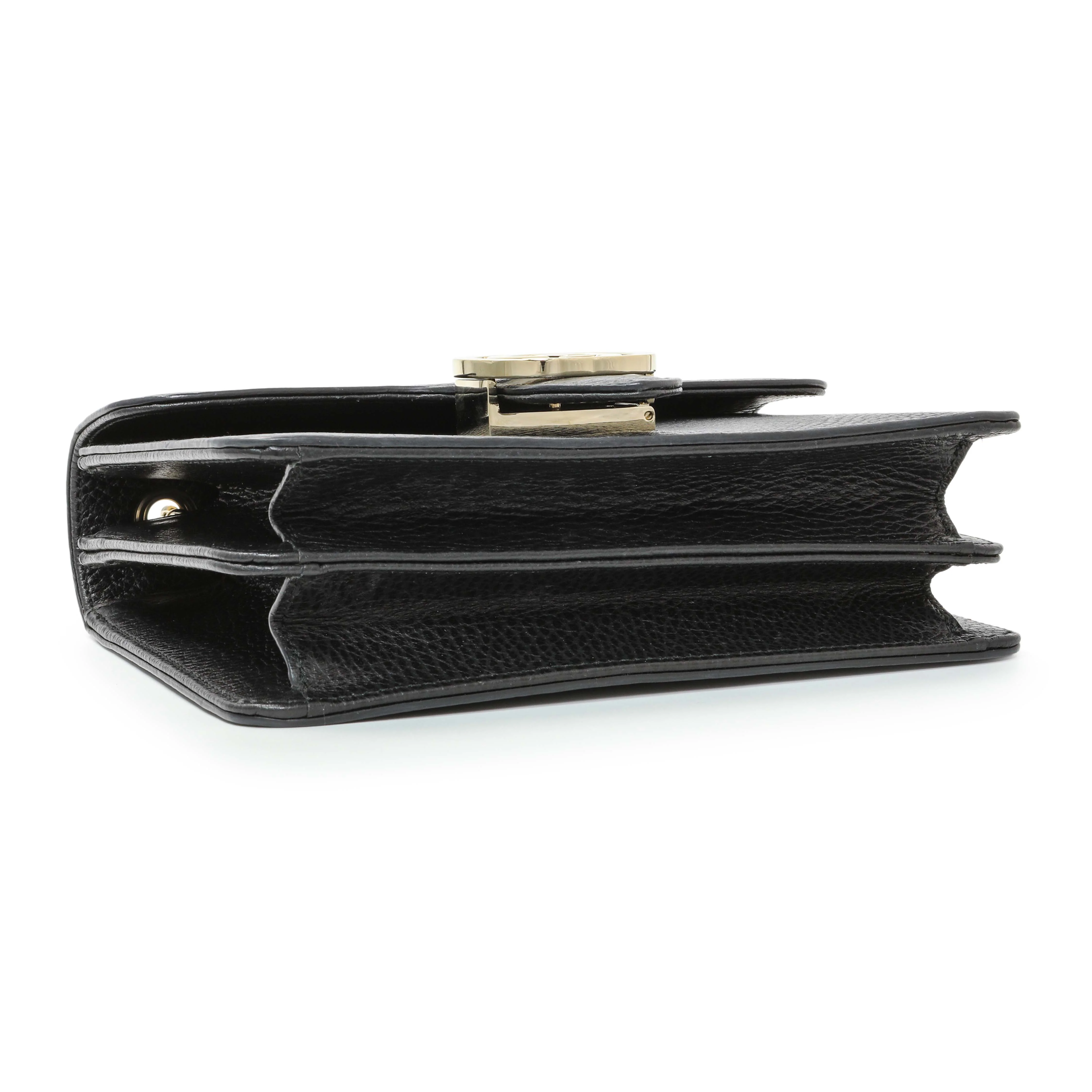 Gucci Black Dollar Calfskin Small Interlocking G Shoulder Bag - Image 3