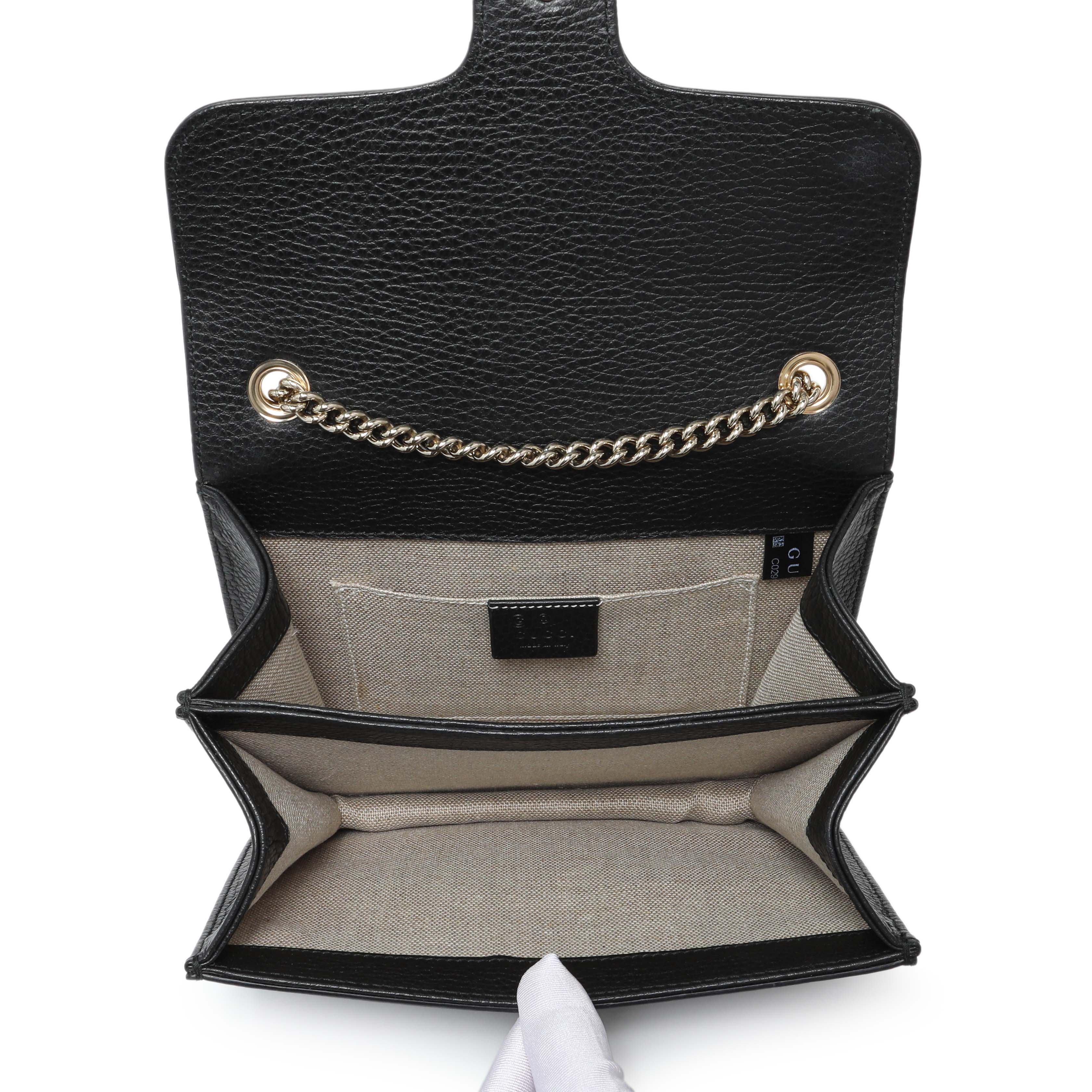 Gucci Black Dollar Calfskin Small Interlocking G Shoulder Bag - Image 4