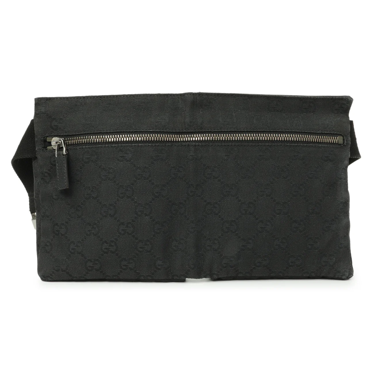 Gucci Black GG Monogram Double Pocket Belt Bag - Image 2