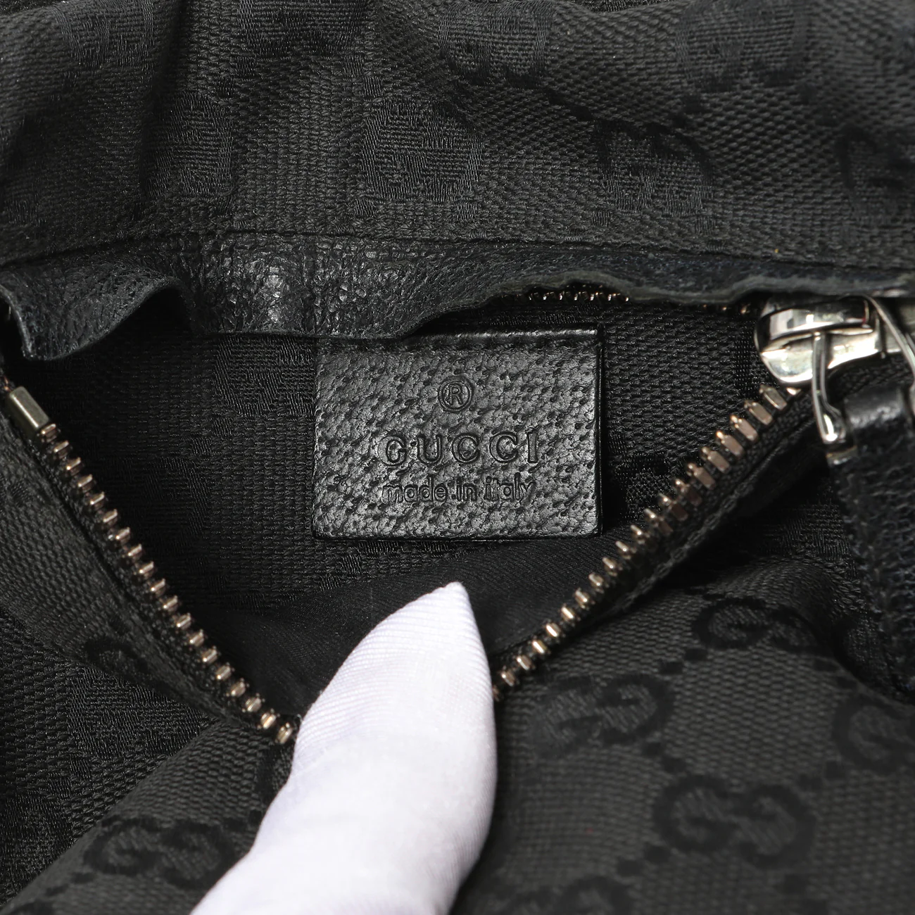 Gucci Black GG Monogram Double Pocket Belt Bag - Image 9