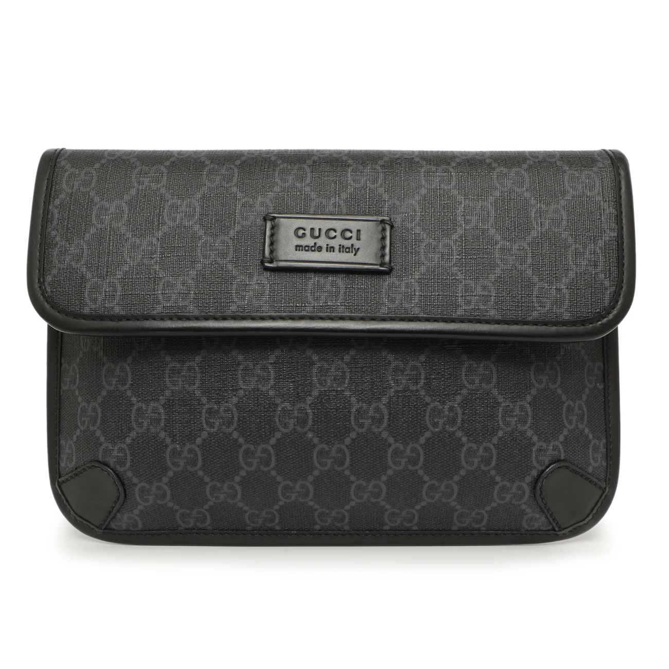 Gucci Black GG Supreme Monogram Belt Bag
