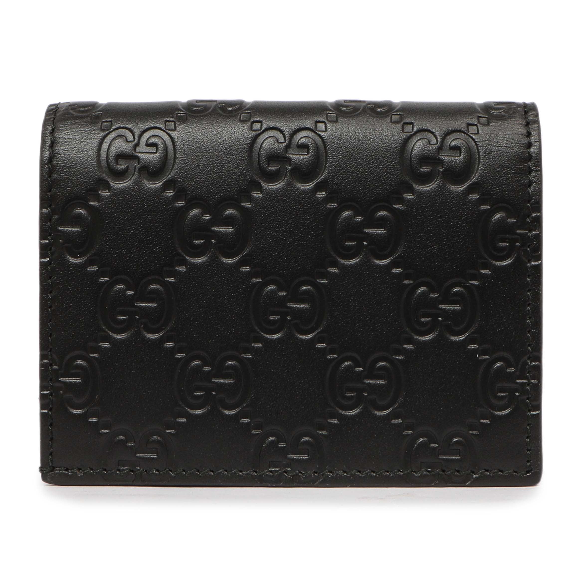 Gucci Black Guccissima Card Case Wallet - Image 2