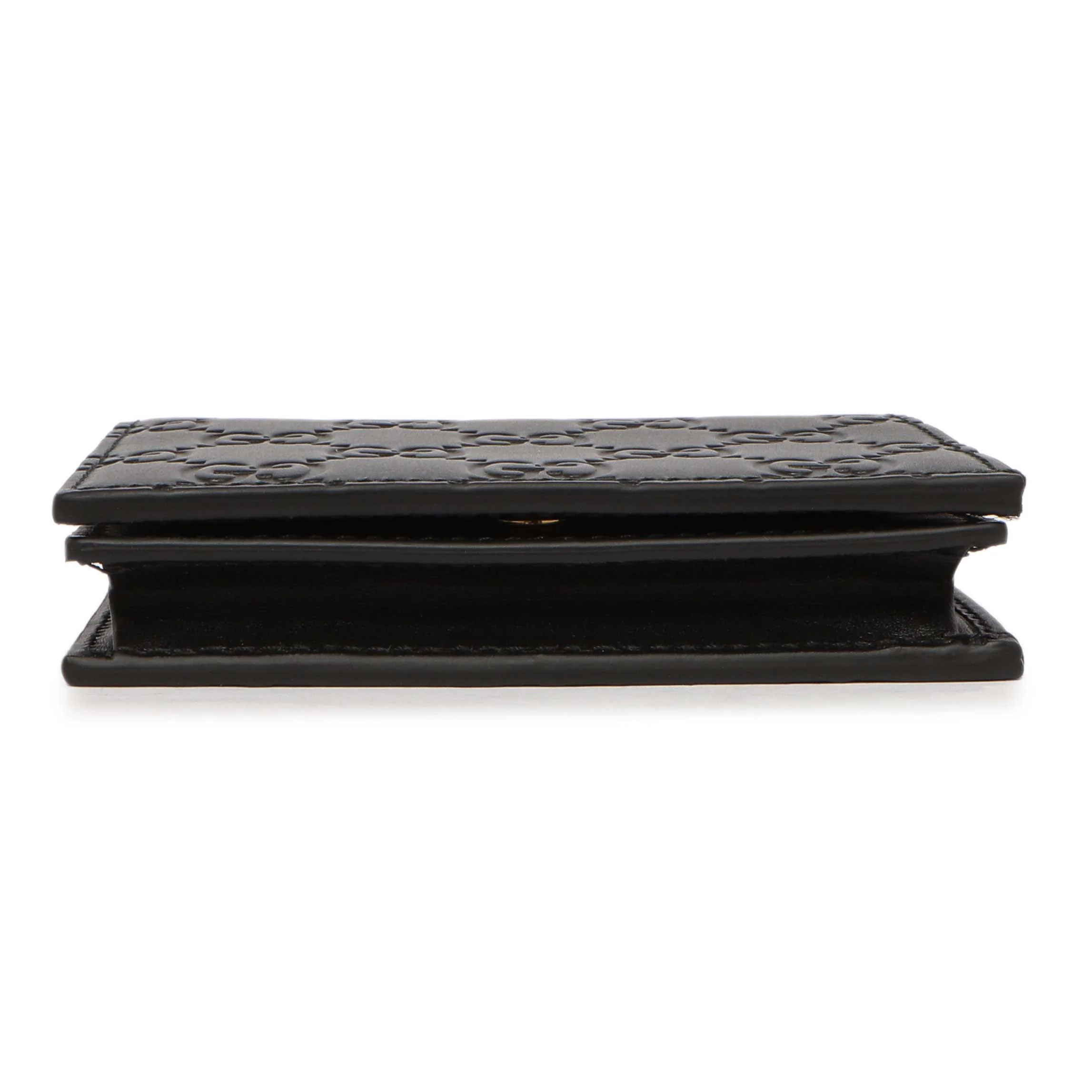 Gucci Black Guccissima Card Case Wallet - Image 3