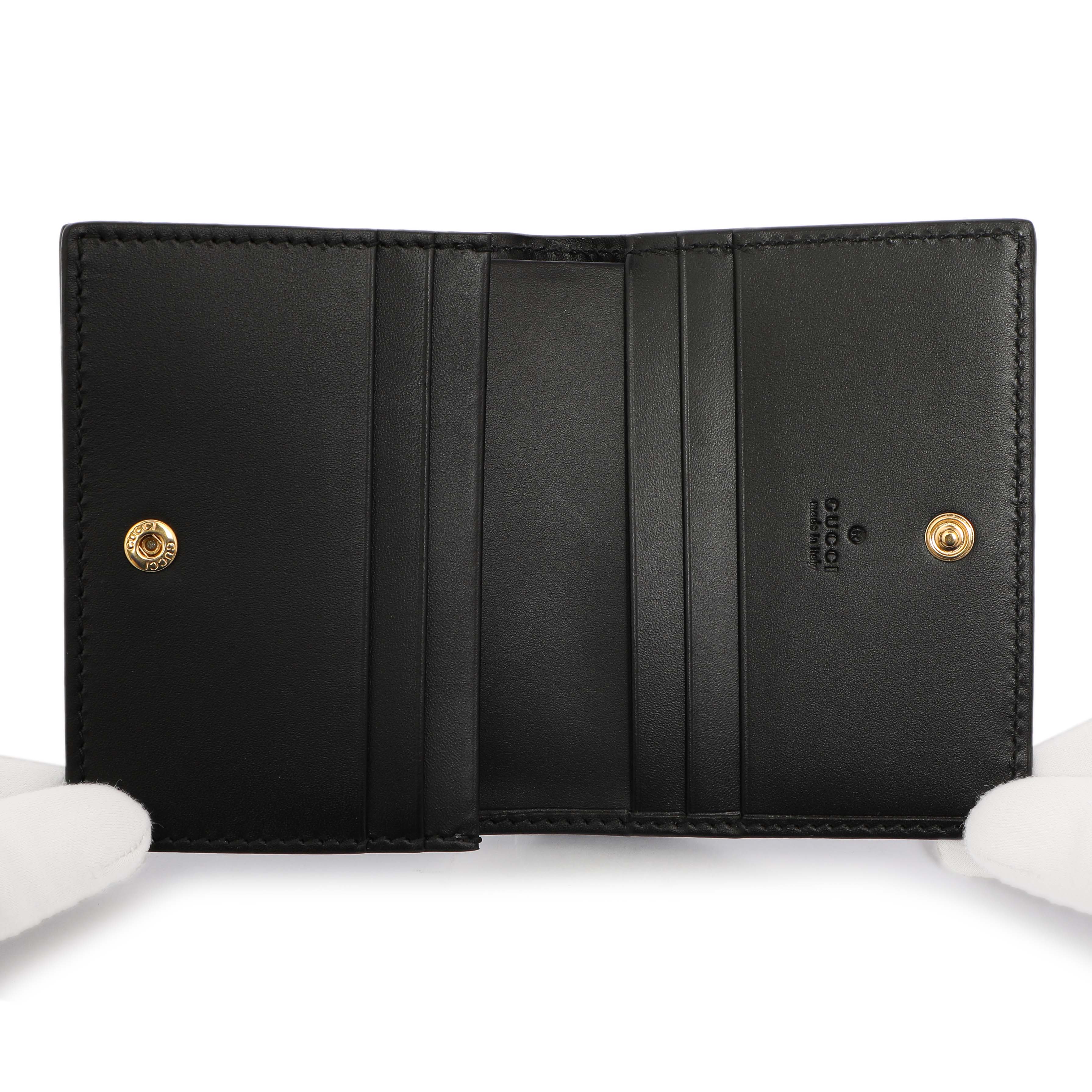 Gucci Black Guccissima Card Case Wallet - Image 4