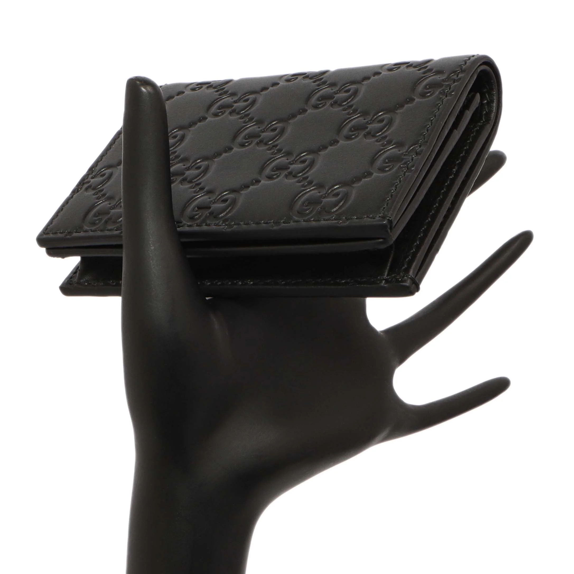 Gucci Black Guccissima Card Case Wallet - Image 7
