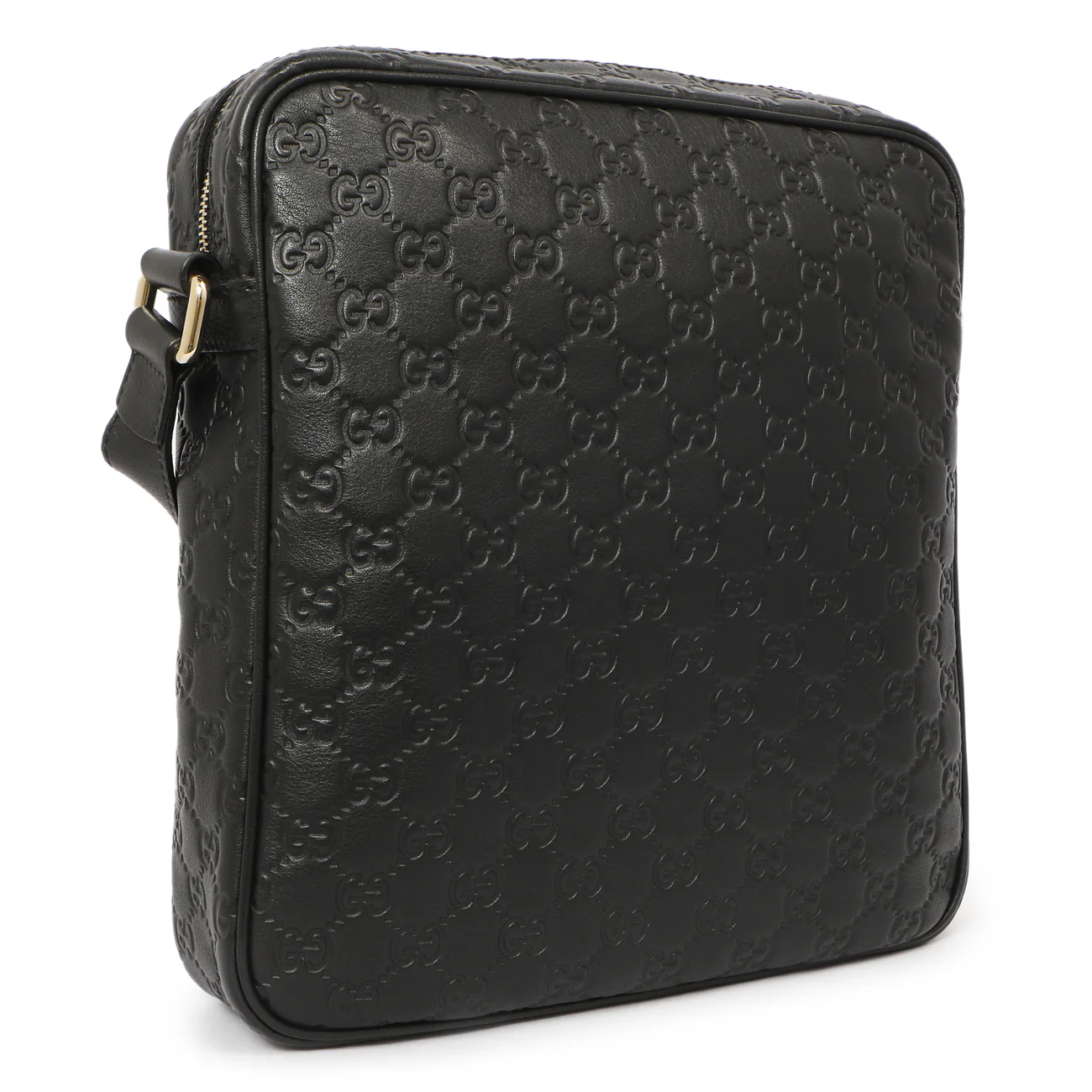 Gucci Black Guccissima Messenger Bag - Image 2