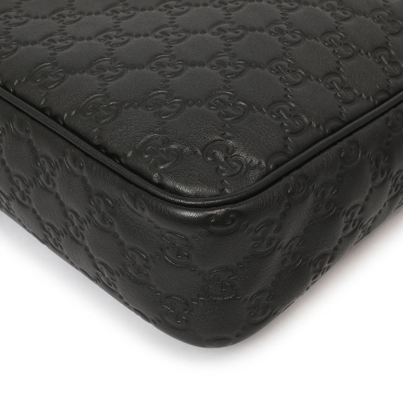 Gucci Black Guccissima Messenger Bag - Image 7