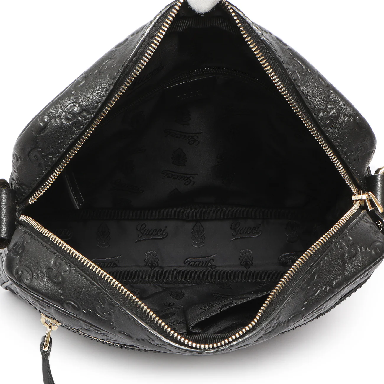 Gucci Black Guccissima Messenger Bag - Image 8