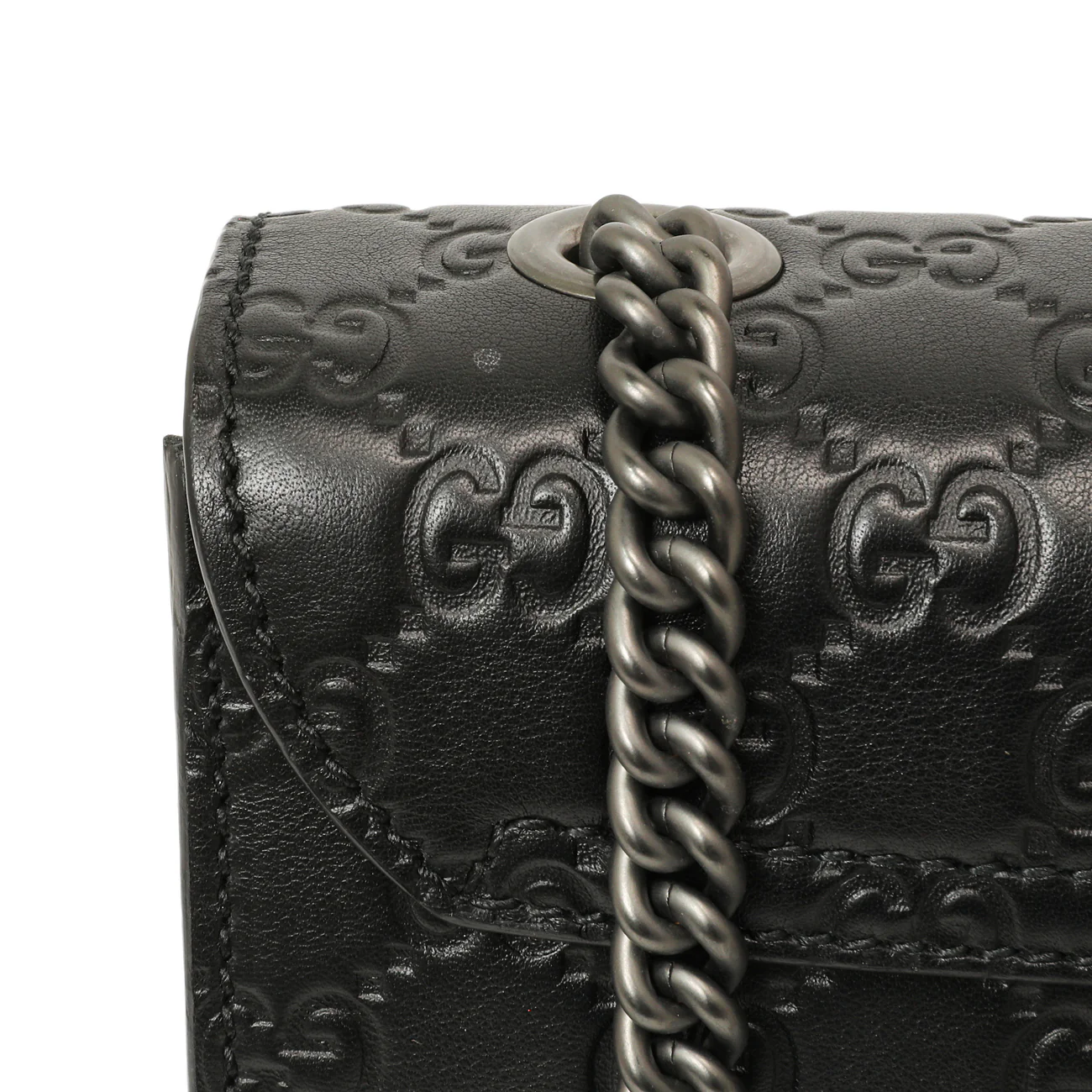 Gucci Black Guccissima Mini Emily Shoulder Bag - Image 7
