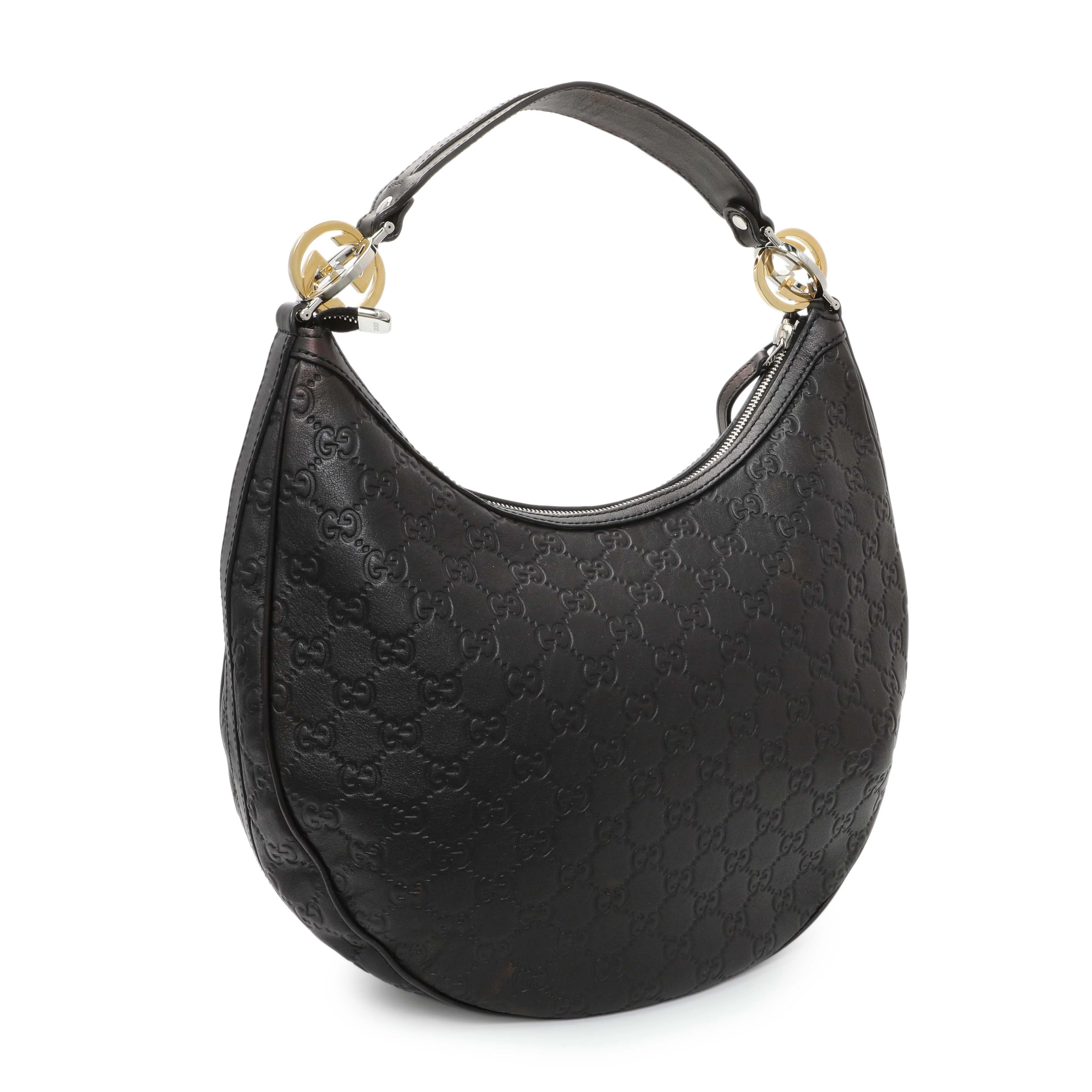 Gucci Black Guccissima Twins Hobo Medium - Image 2