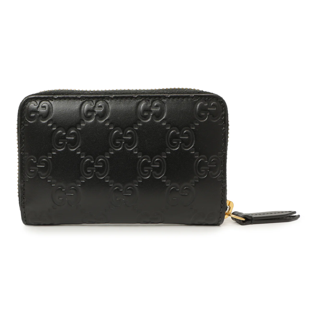 Gucci Black Guccissima Zip Around Card Case - Image 2
