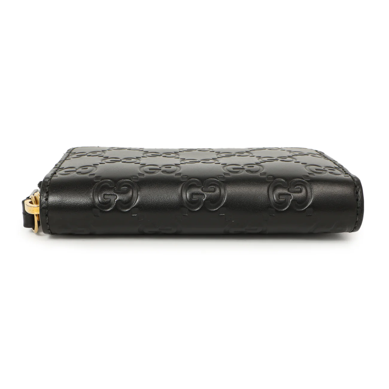 Gucci Black Guccissima Zip Around Card Case - Image 3