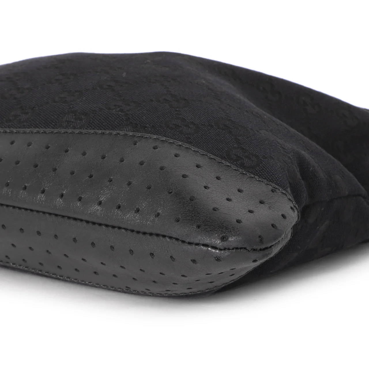 Gucci Black Monogram Perforated Flat Messenger - Image 6