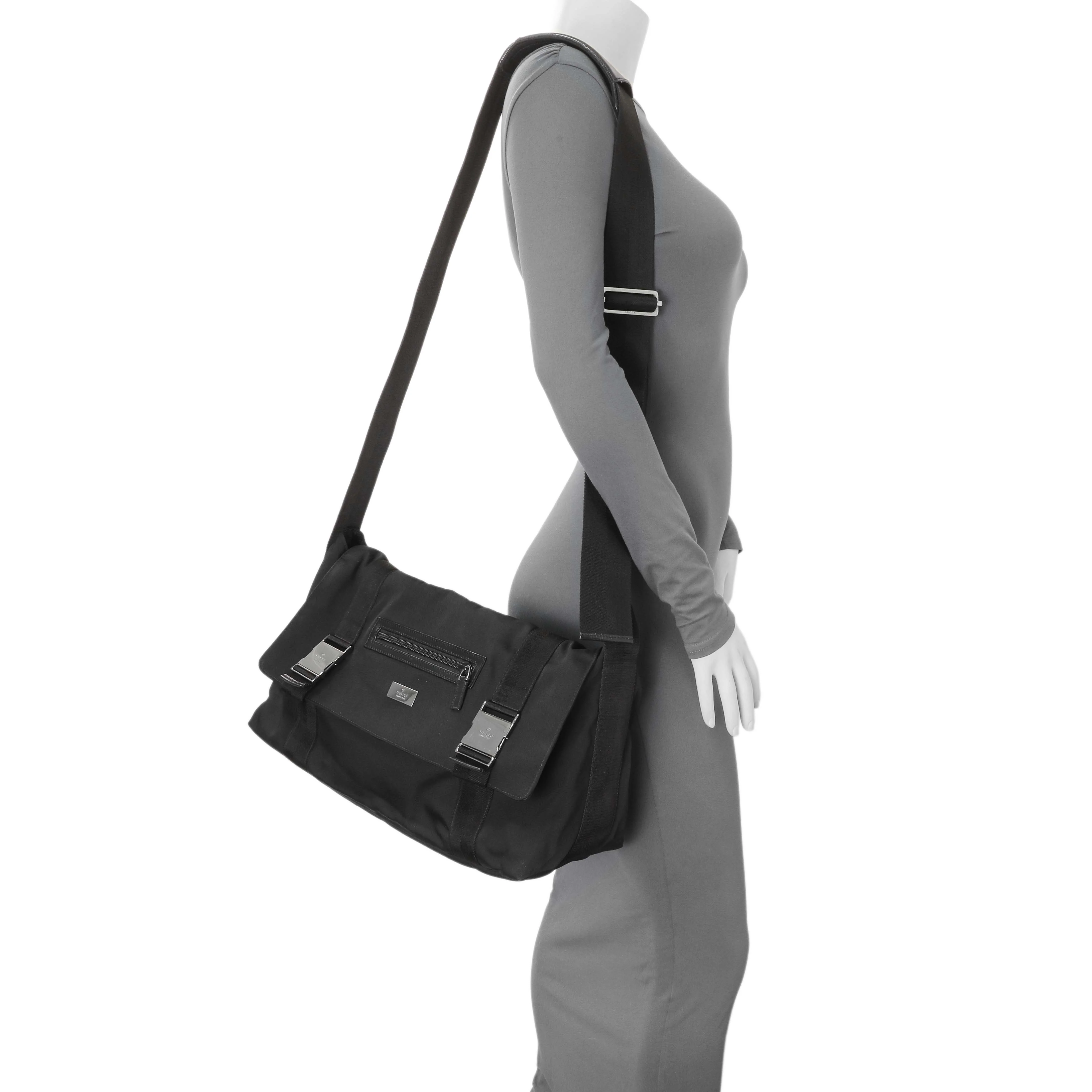 Gucci Black Nylon Messenger Crossbody Shoulder Bag - Image 7