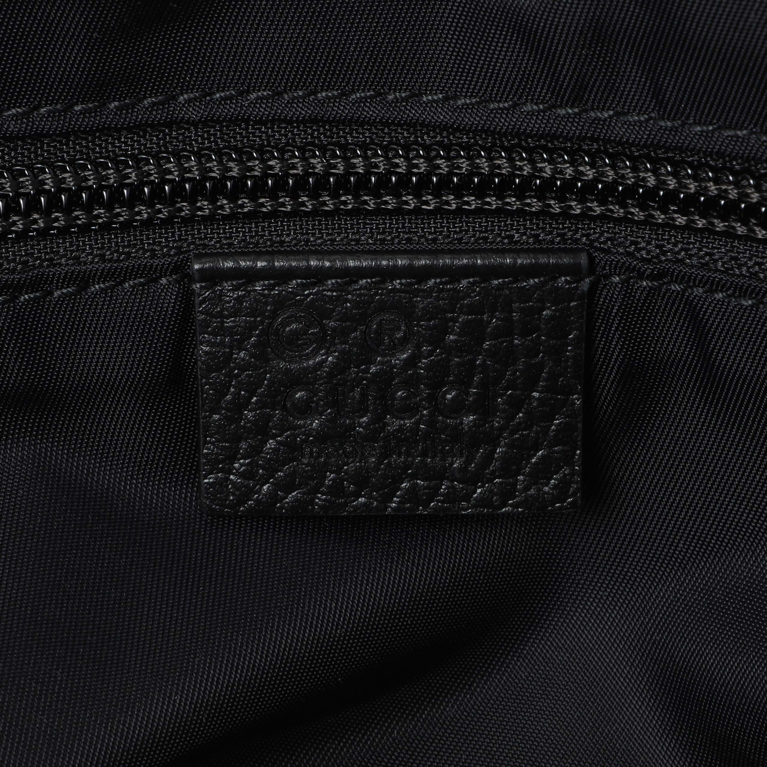 Gucci Black Nylon Monogram Double Buckle Flap Messenger Bag - Image 5