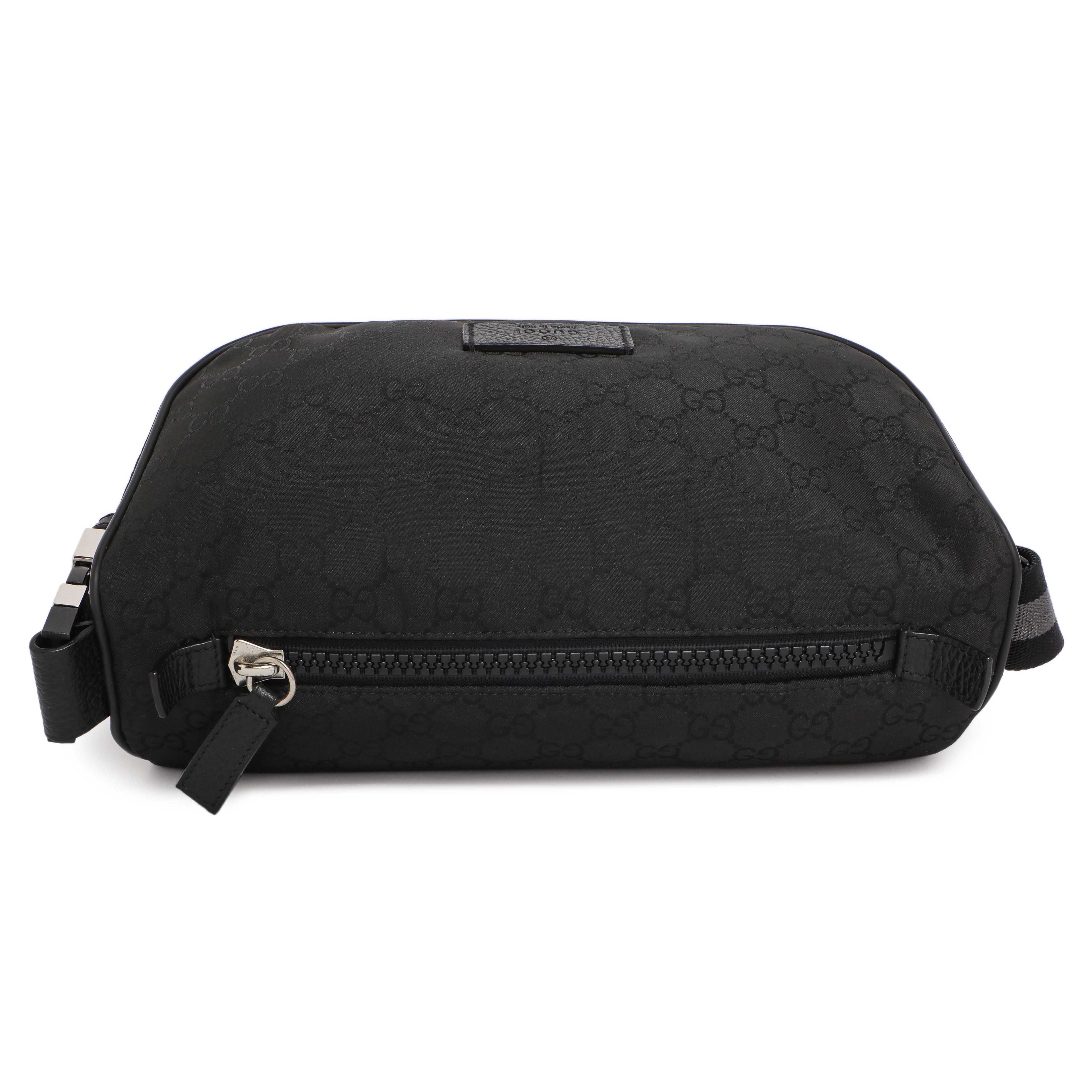 Gucci Black Nylon Monogram Fanny Pack Belt Bag - Image 3