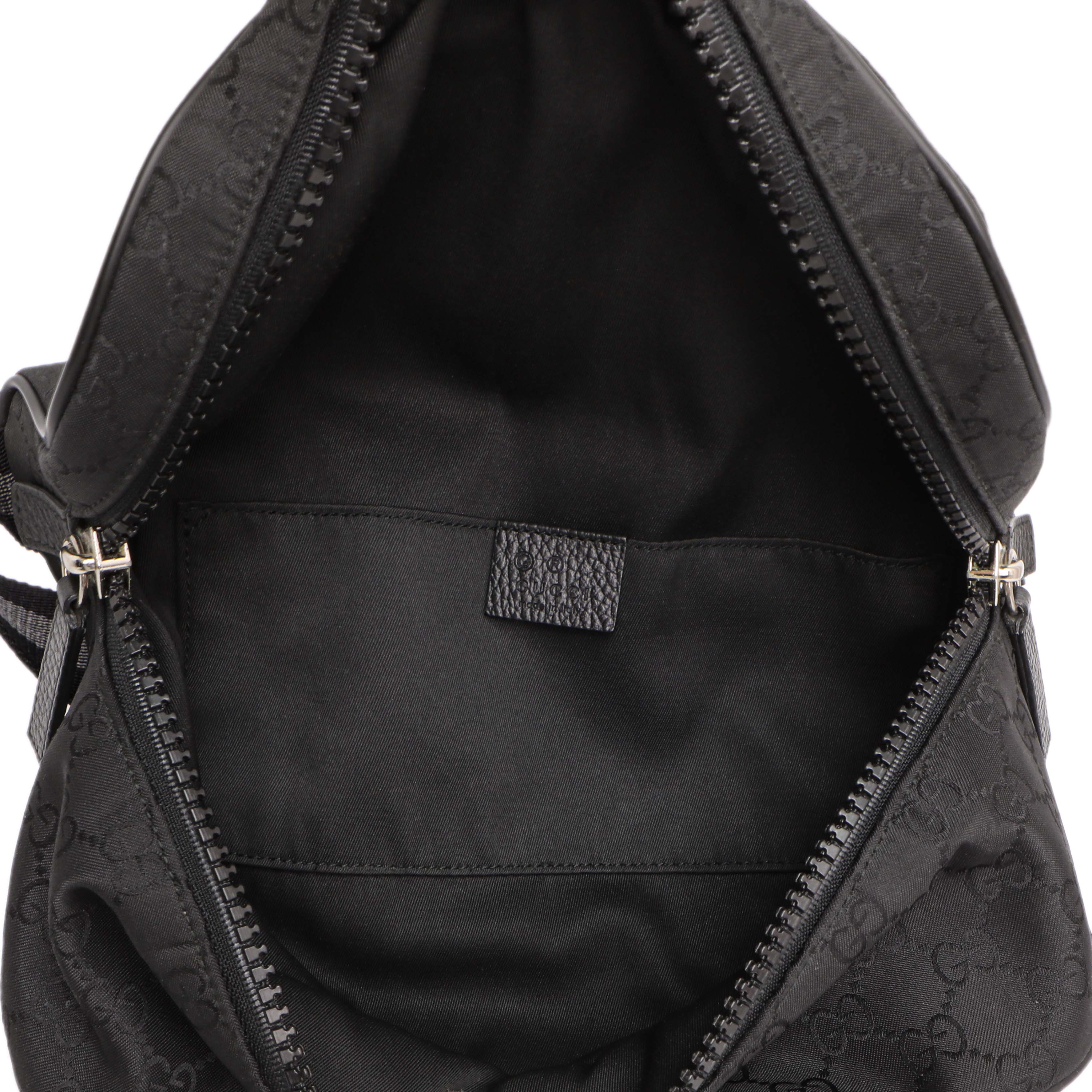 Gucci Black Nylon Monogram Fanny Pack Belt Bag - Image 4