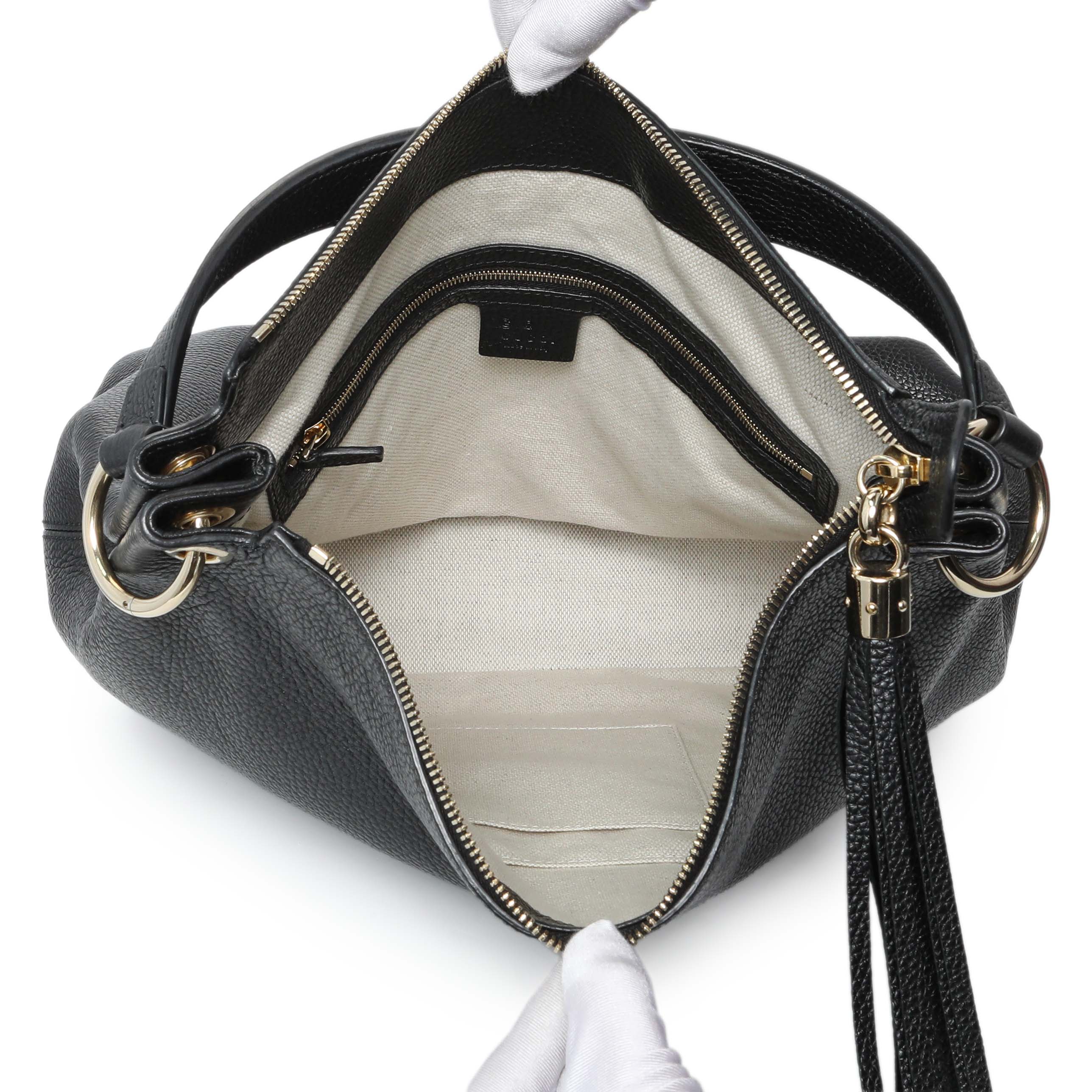 Gucci Black Pebbled Calfskin Large Soho Hobo - Image 4