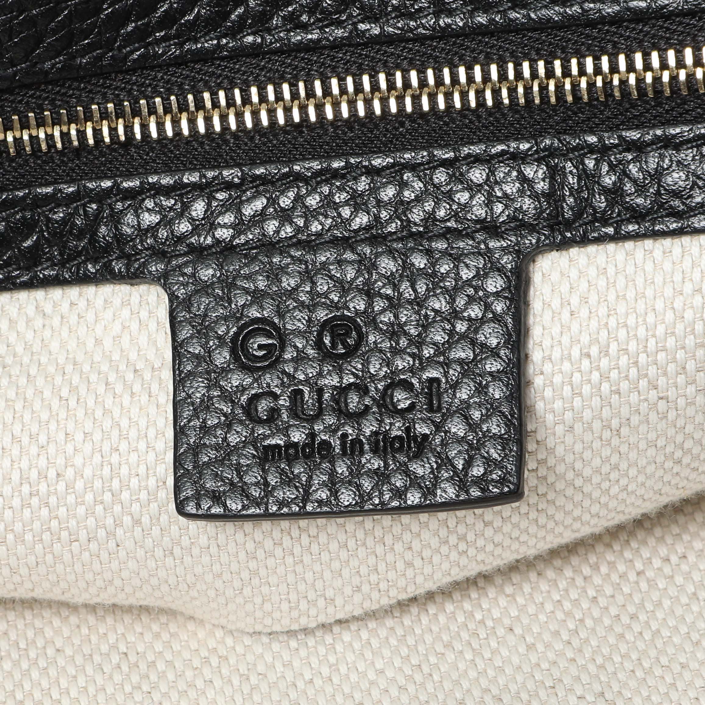 Gucci Black Pebbled Calfskin Large Soho Hobo - Image 5