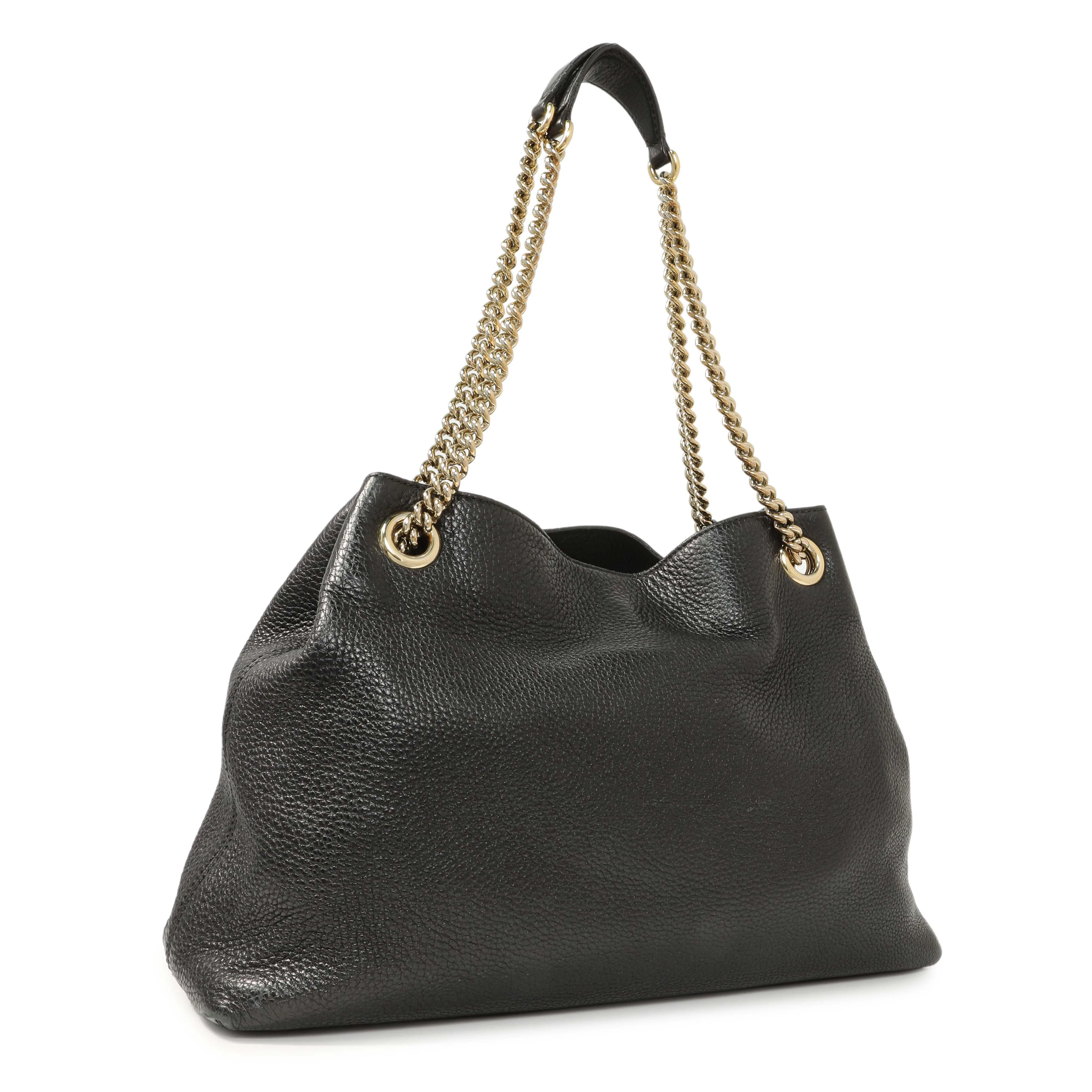 Gucci Black Pebbled Calfskin Medium Soho Chain Shoulder Bag - Image 2