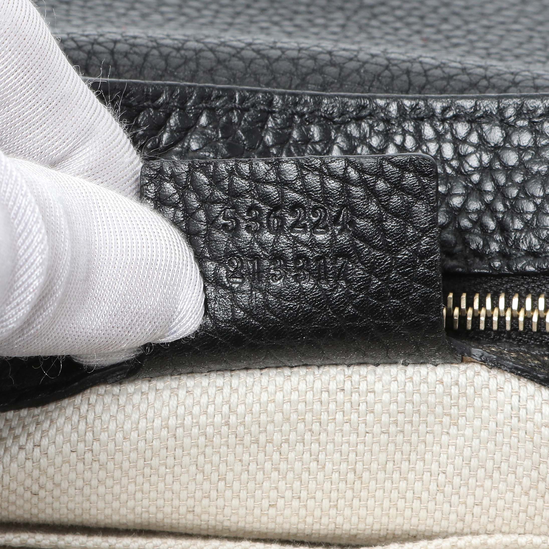 Gucci Black Pebbled Calfskin Medium Soho Flap Crossbody - Image 6