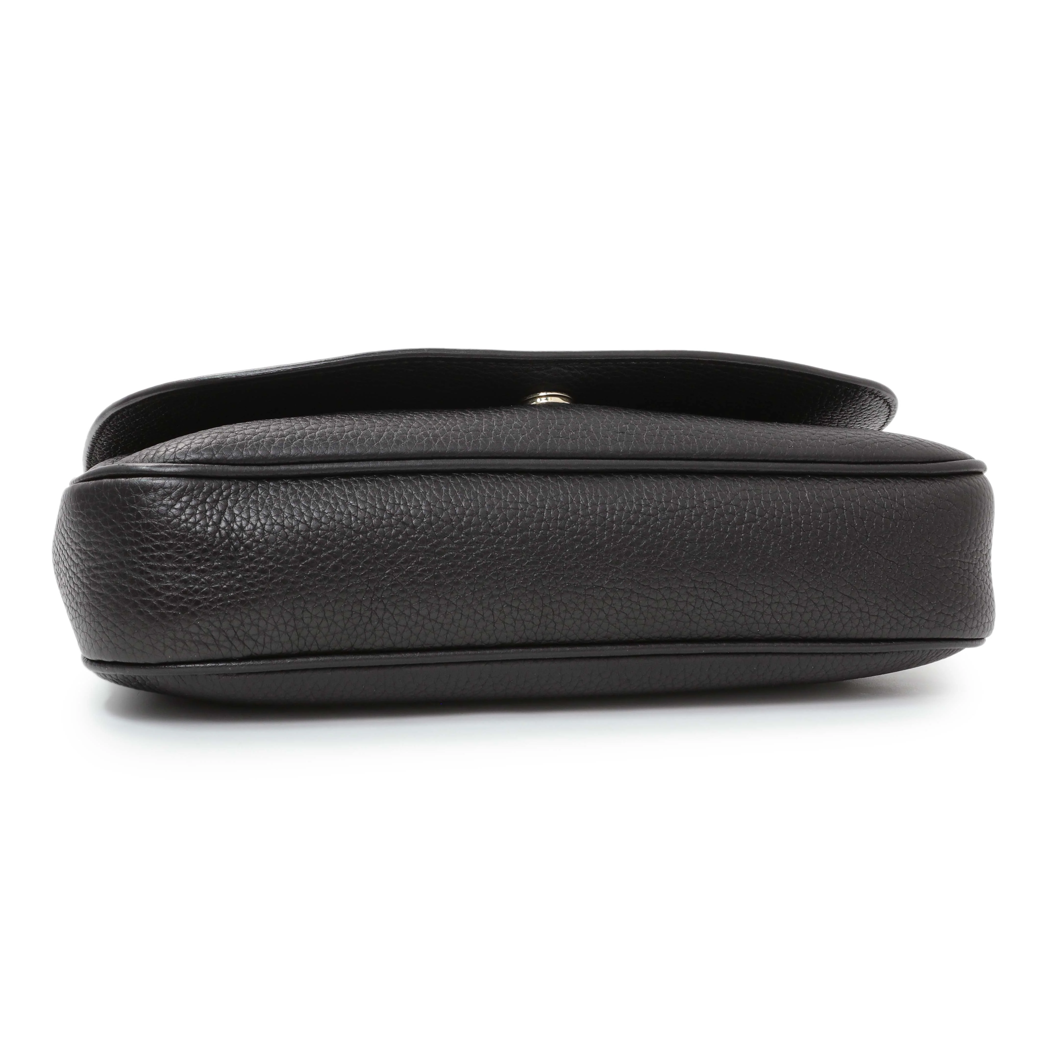 Gucci Black Pebbled Calfskin Medium Soho Flap Crossbody - Image 3