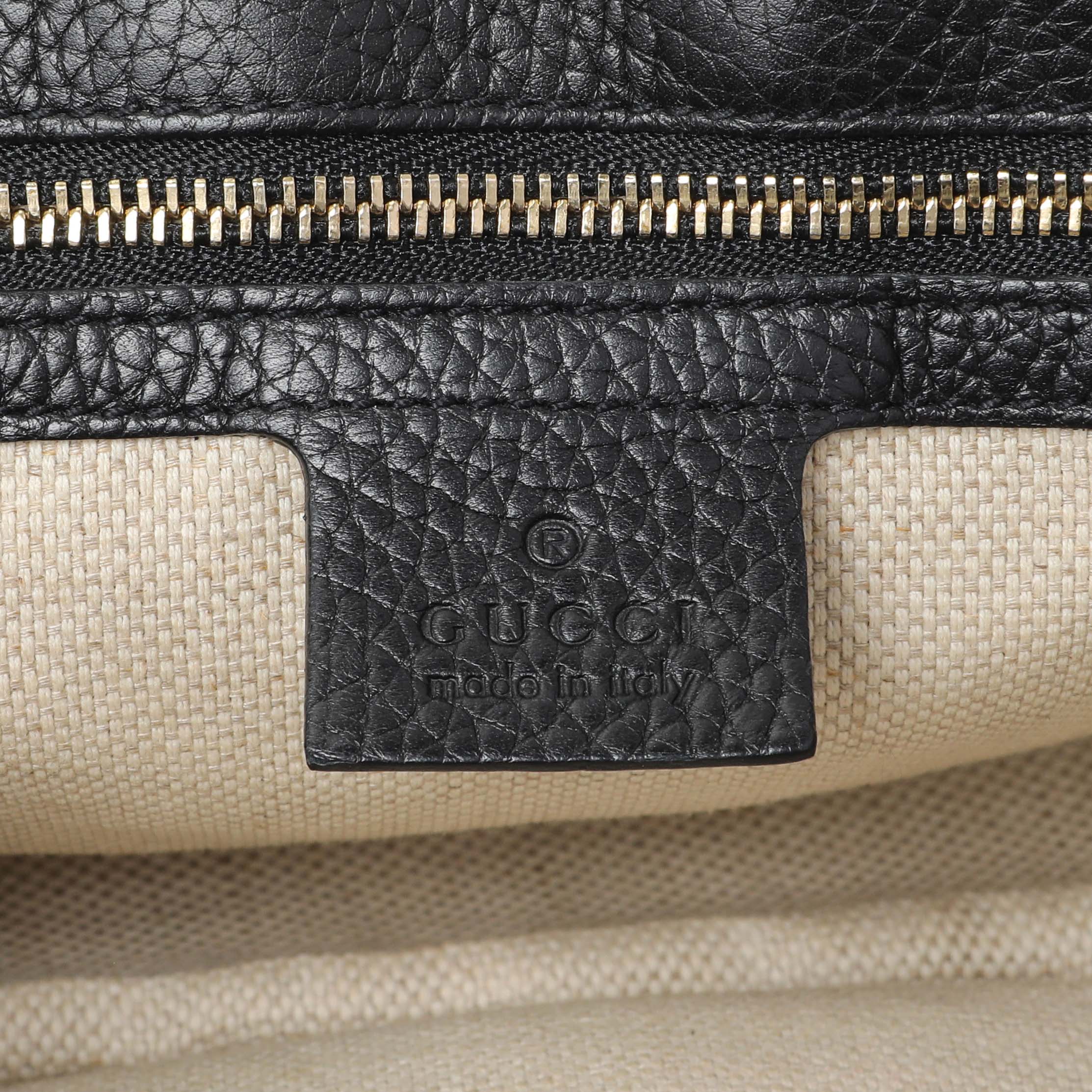 Gucci Black Pebbled Calfskin Medium Soho Flap Crossbody - Image 5
