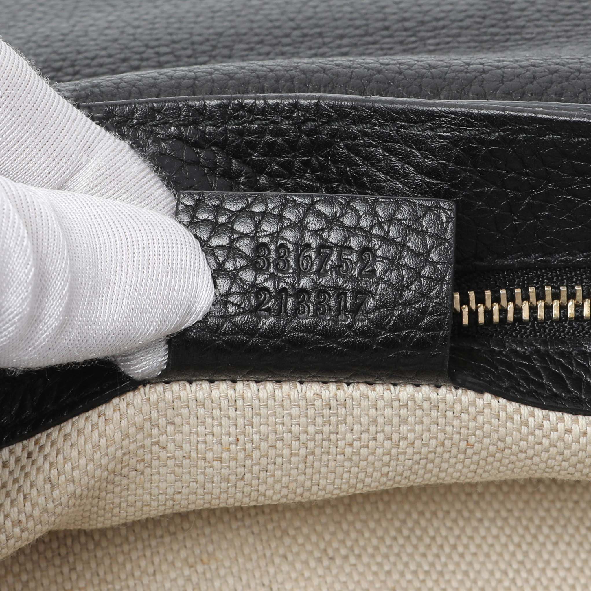 Gucci Black Pebbled Calfskin Medium Soho Flap Crossbody - Image 6