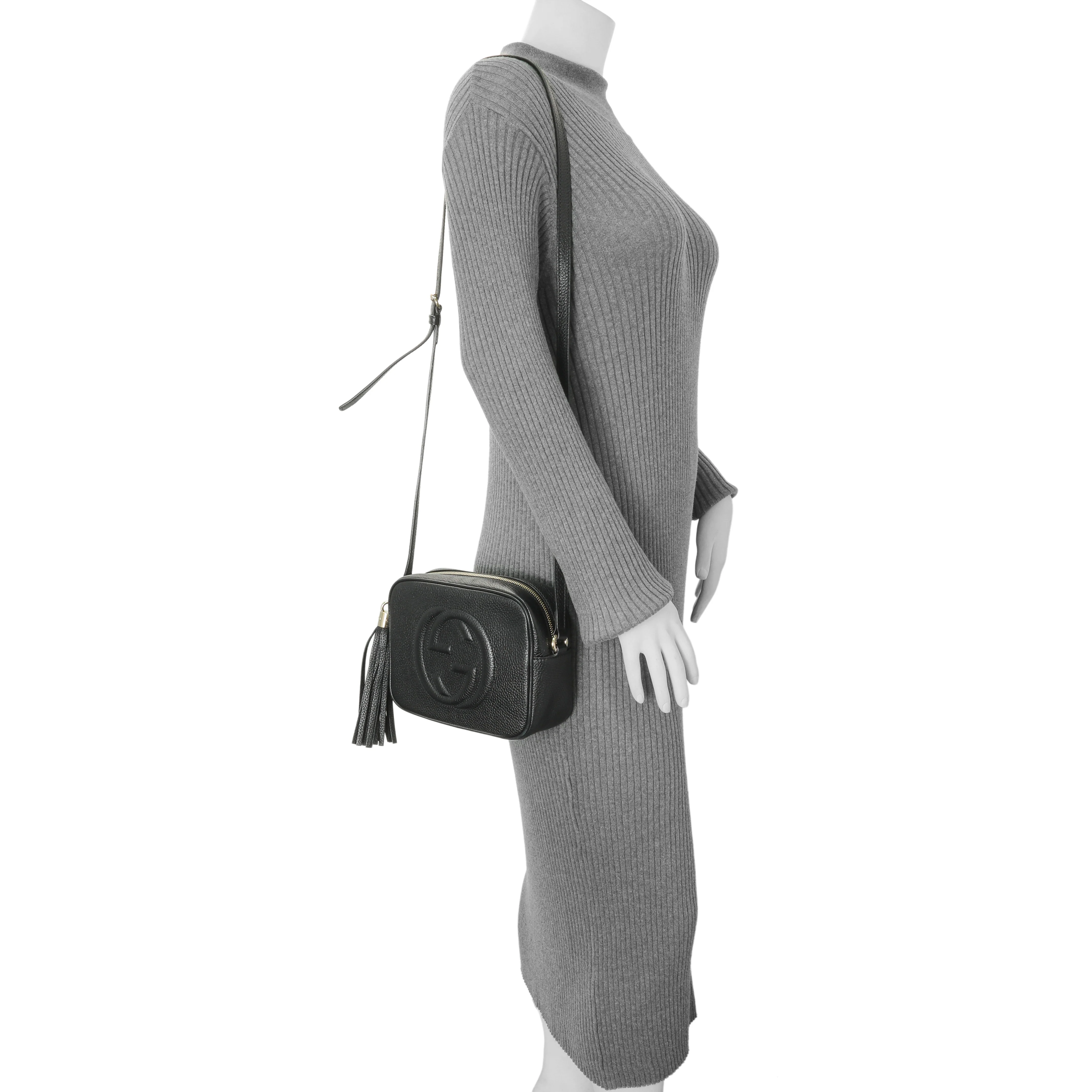 Gucci Black Pebbled Calfskin Small Soho Disco Bag - Image 11