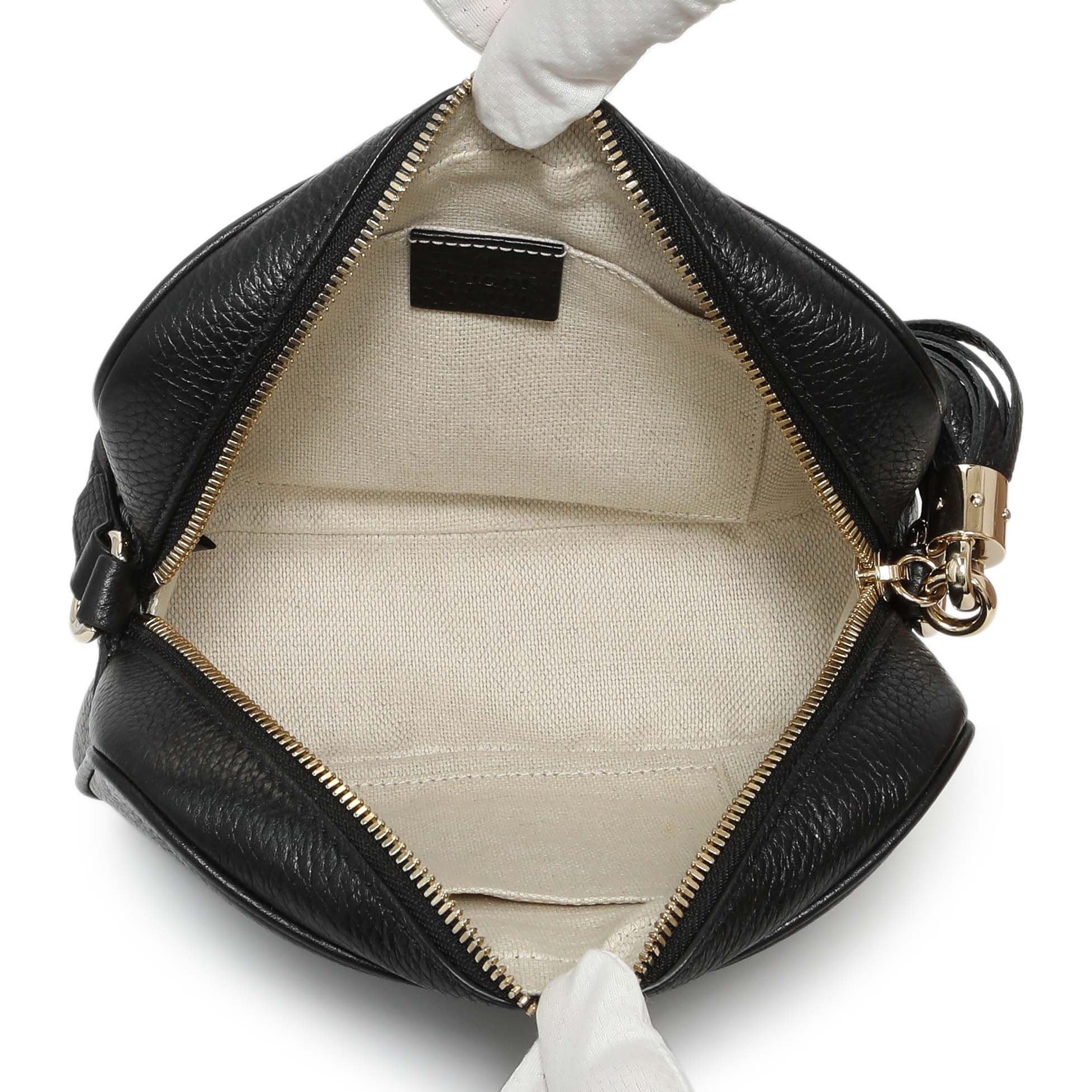 Gucci Black Pebbled Calfskin Small Soho Disco Bag - Image 8