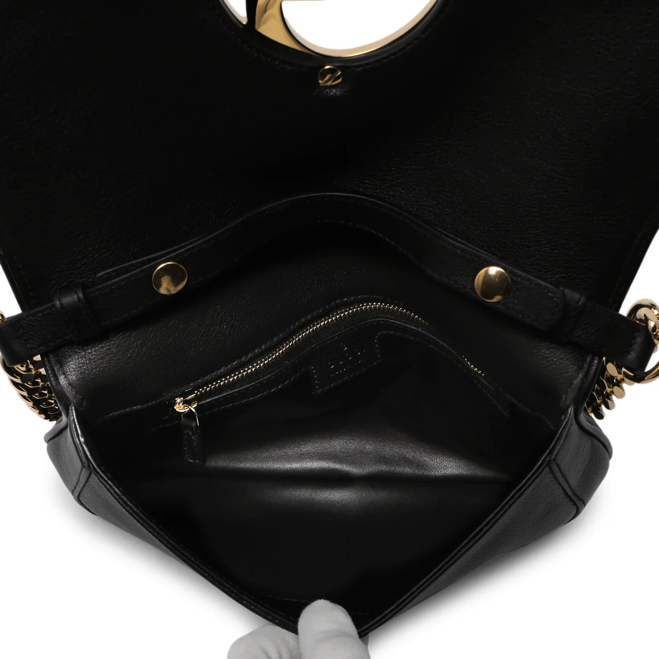 Gucci Black Roxy Calfskin Blondie Chain Shoulder Bag - Image 4