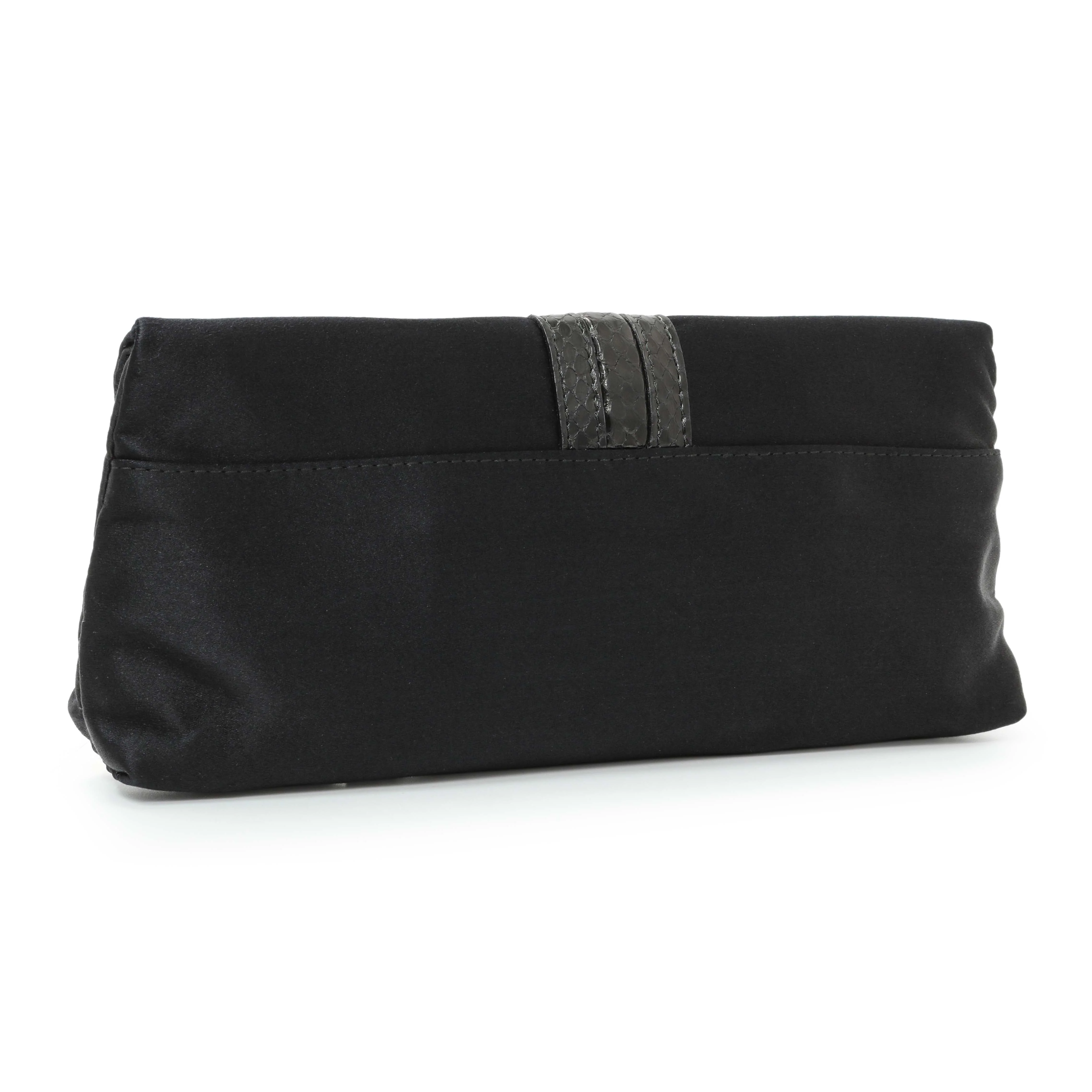 Gucci Black Satin Bamboo Croisette Clutch - Image 2
