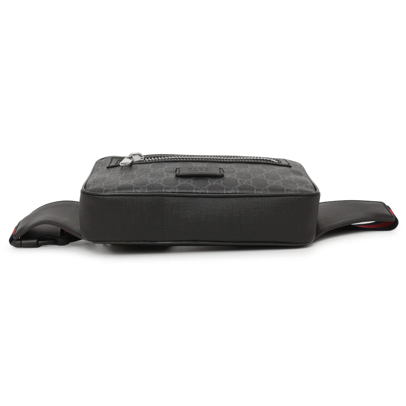 Gucci Black Soft GG Supreme Monogram Web Belt Bag - Image 3