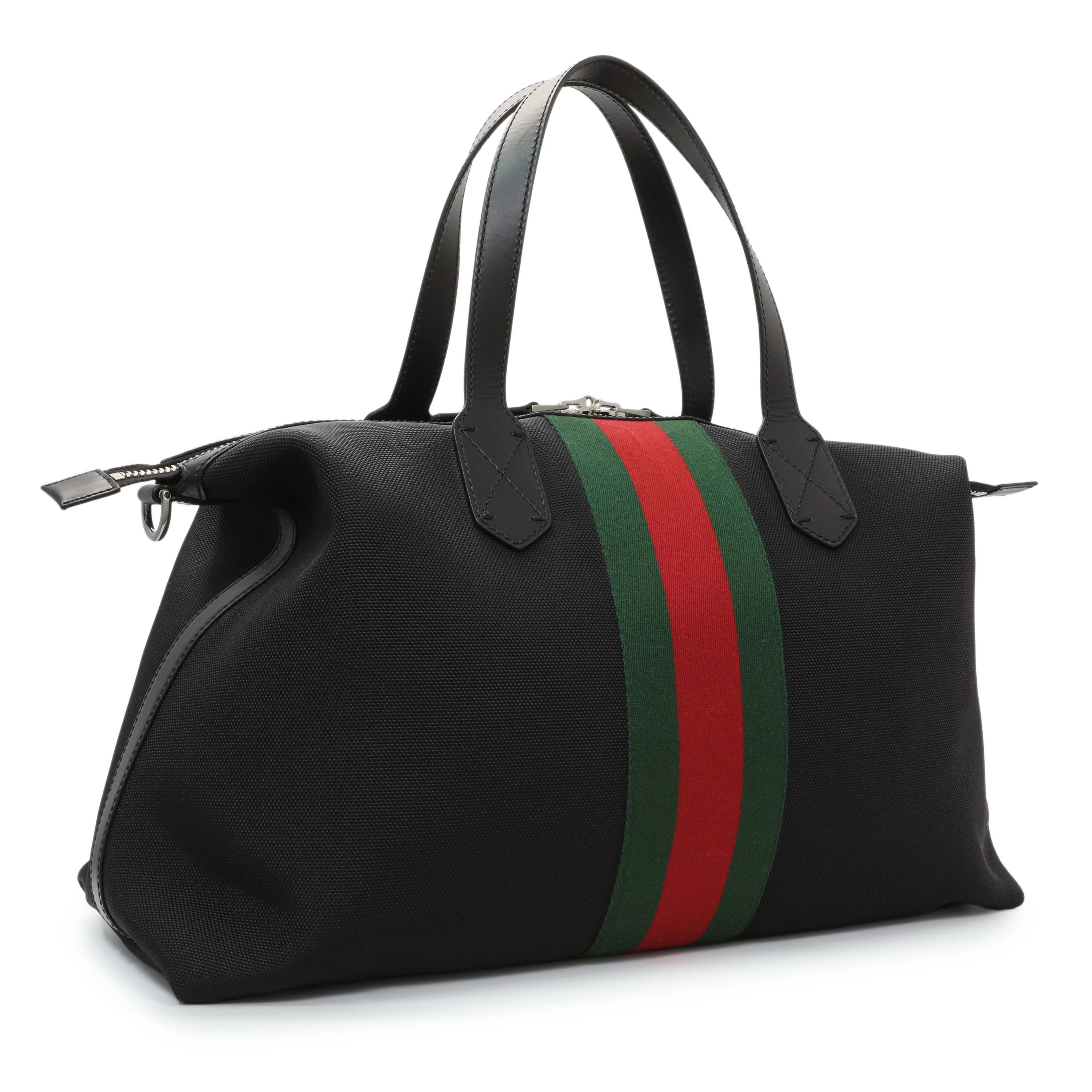 Gucci Black Techno Canvas Web Duffle - Image 2