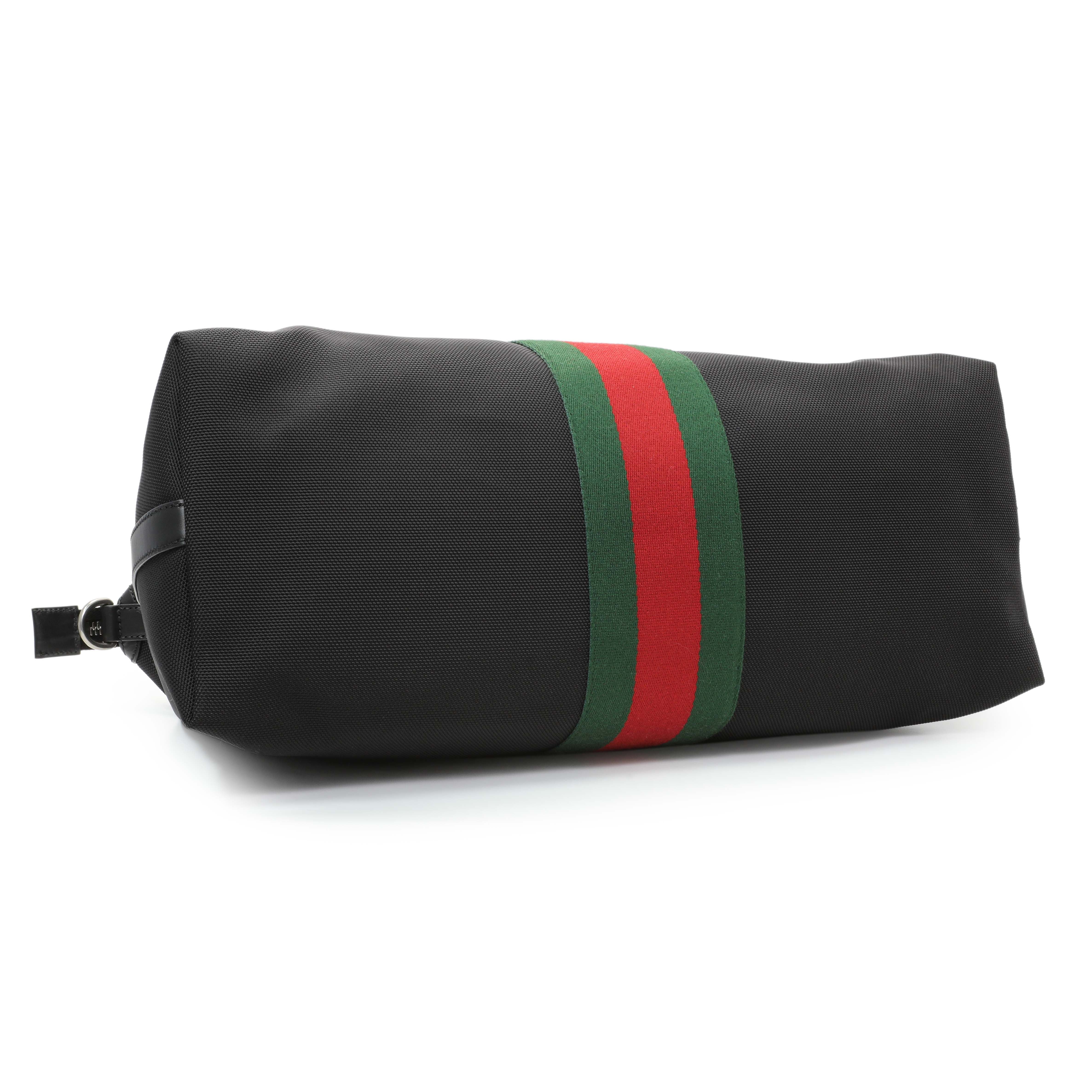 Gucci Black Techno Canvas Web Duffle - Image 3