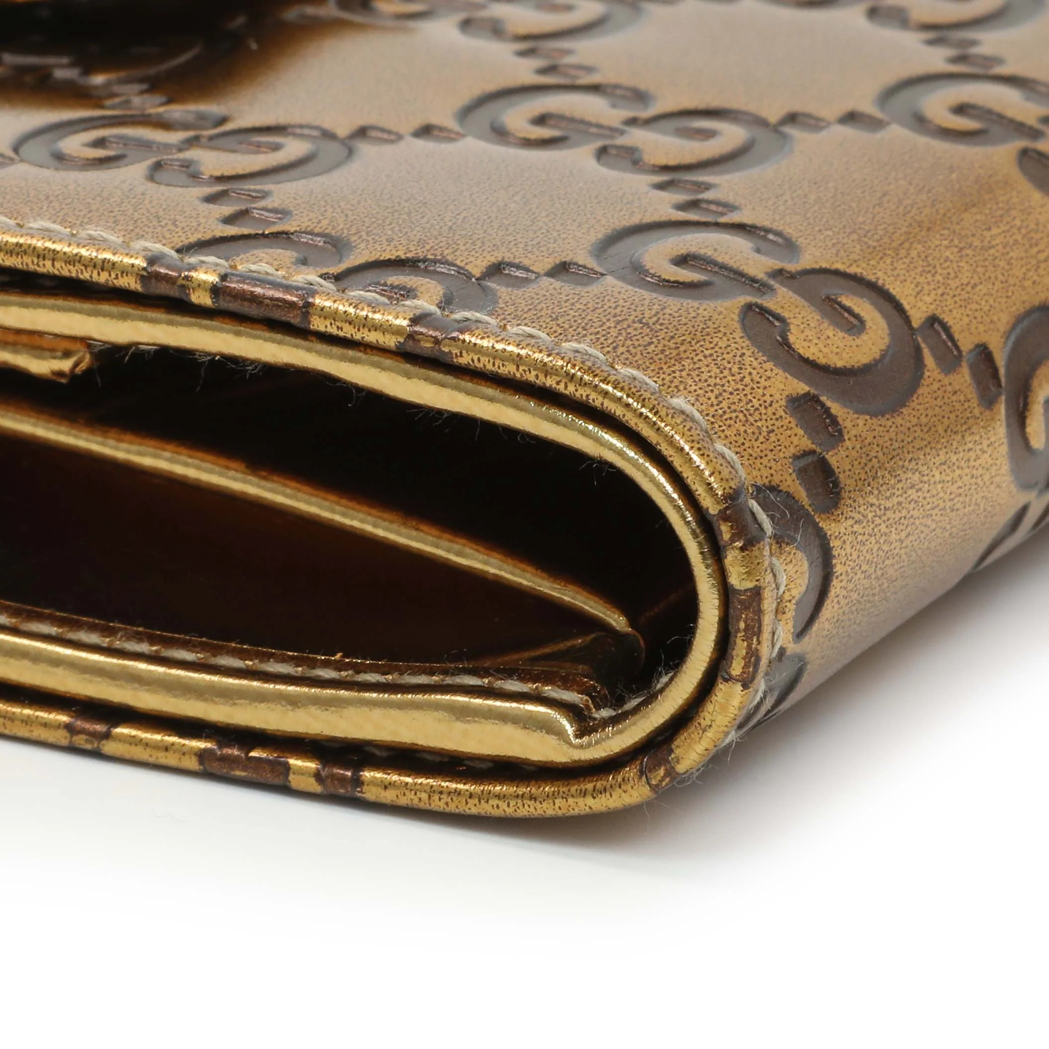 Gucci Bronze Guccissima Compact Wallet - Image 4