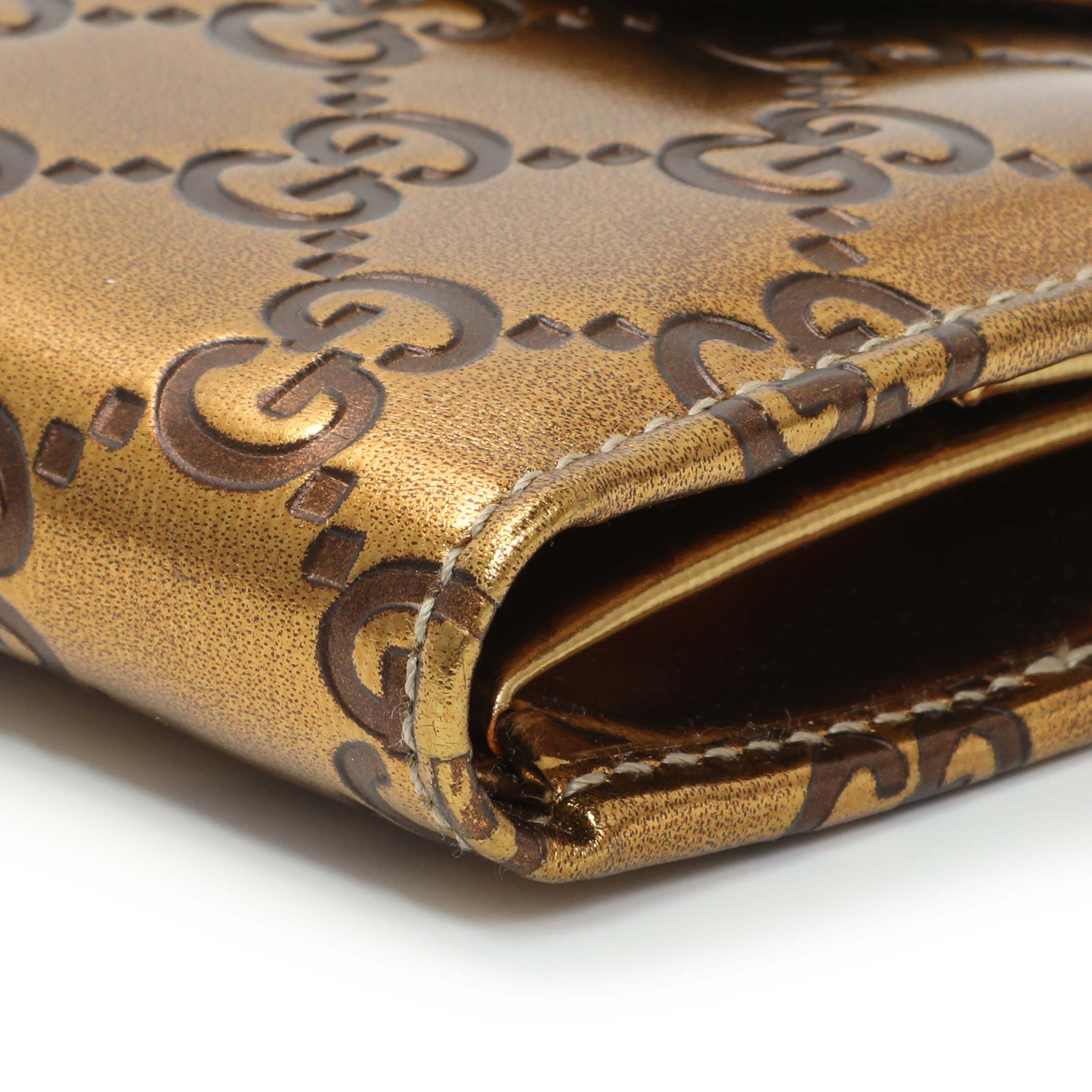 Gucci Bronze Guccissima Compact Wallet - Image 5