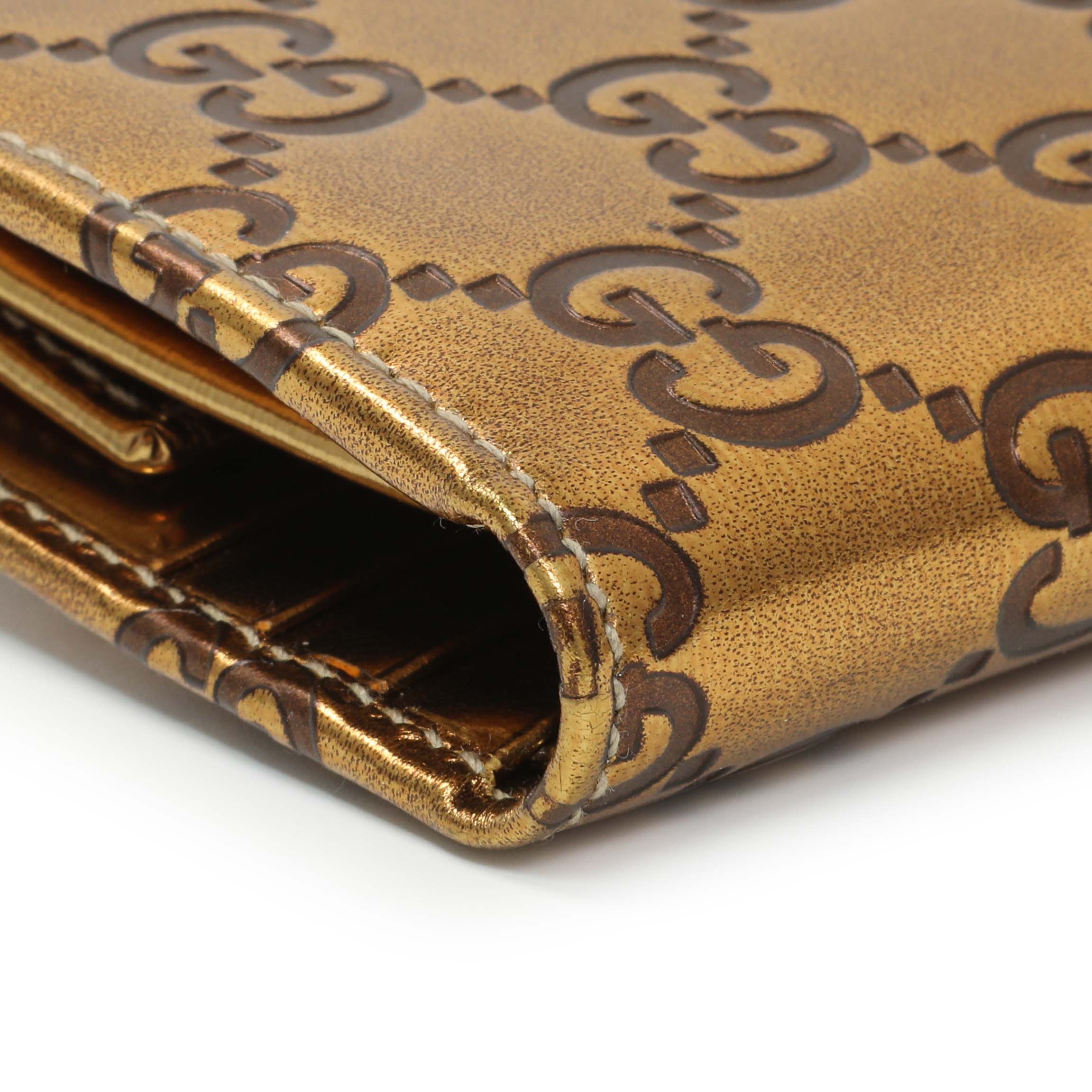 Gucci Bronze Guccissima Compact Wallet - Image 6