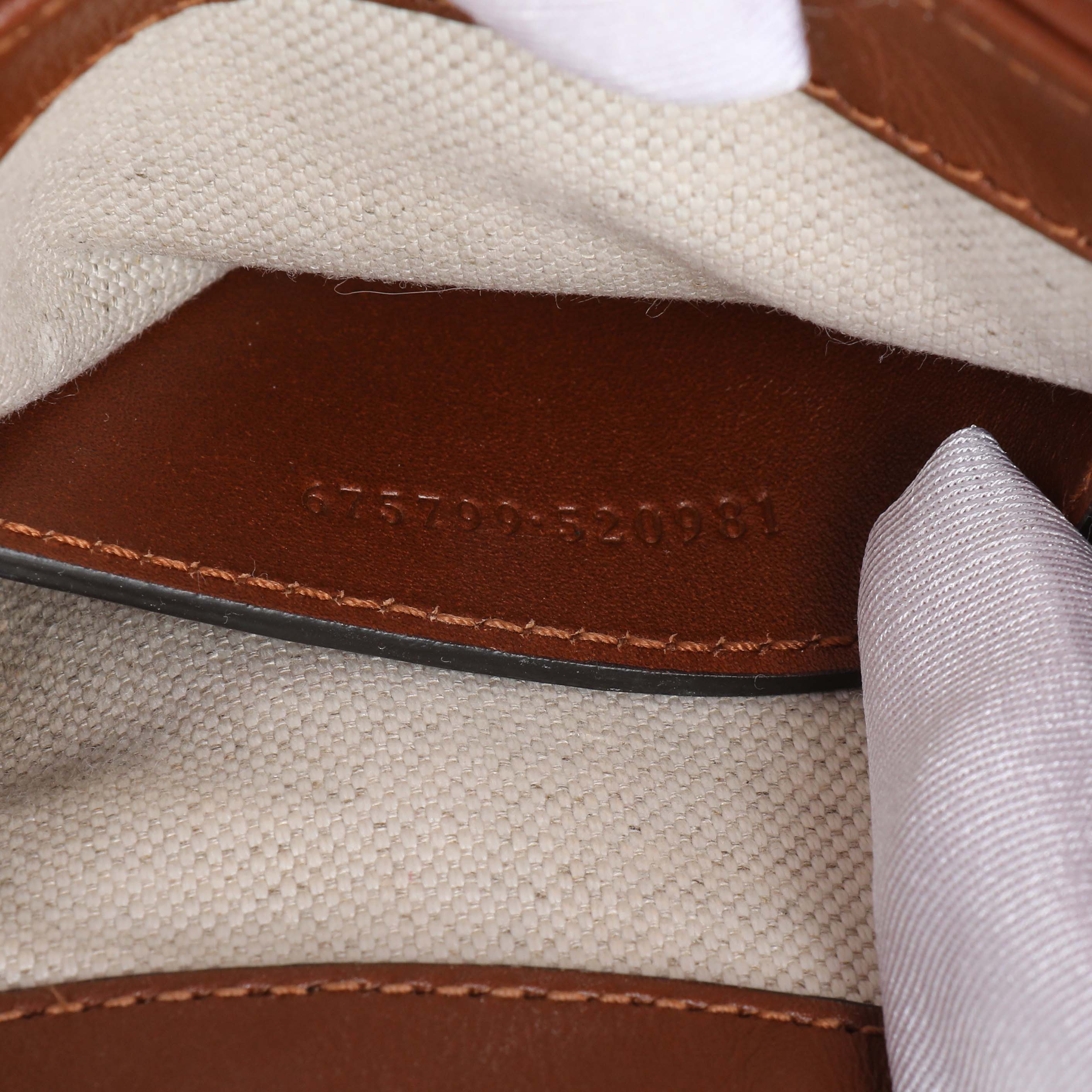 Gucci Camel Ebony New Canvas Charisma Calfskin Crystal GG Monogram Mini Jackie 1961 Hobo - Image 6