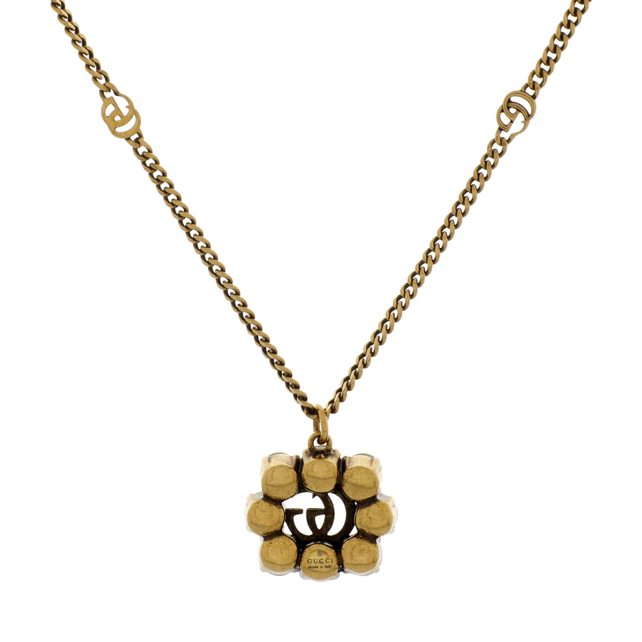 Gucci Crystal Double G Pendant Necklace - Image 2