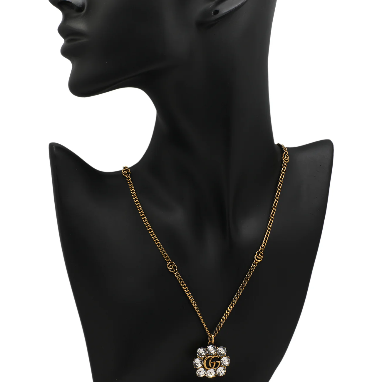 Gucci Crystal Double G Pendant Necklace - Image 4