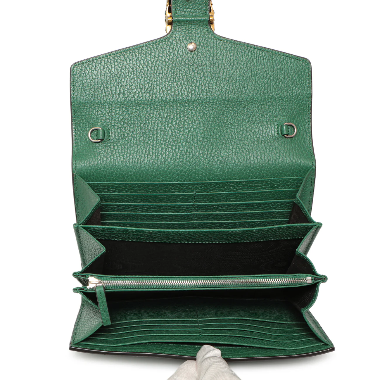 Gucci Emerald Calfskin Mini Dionysus Chain Wallet - Image 8